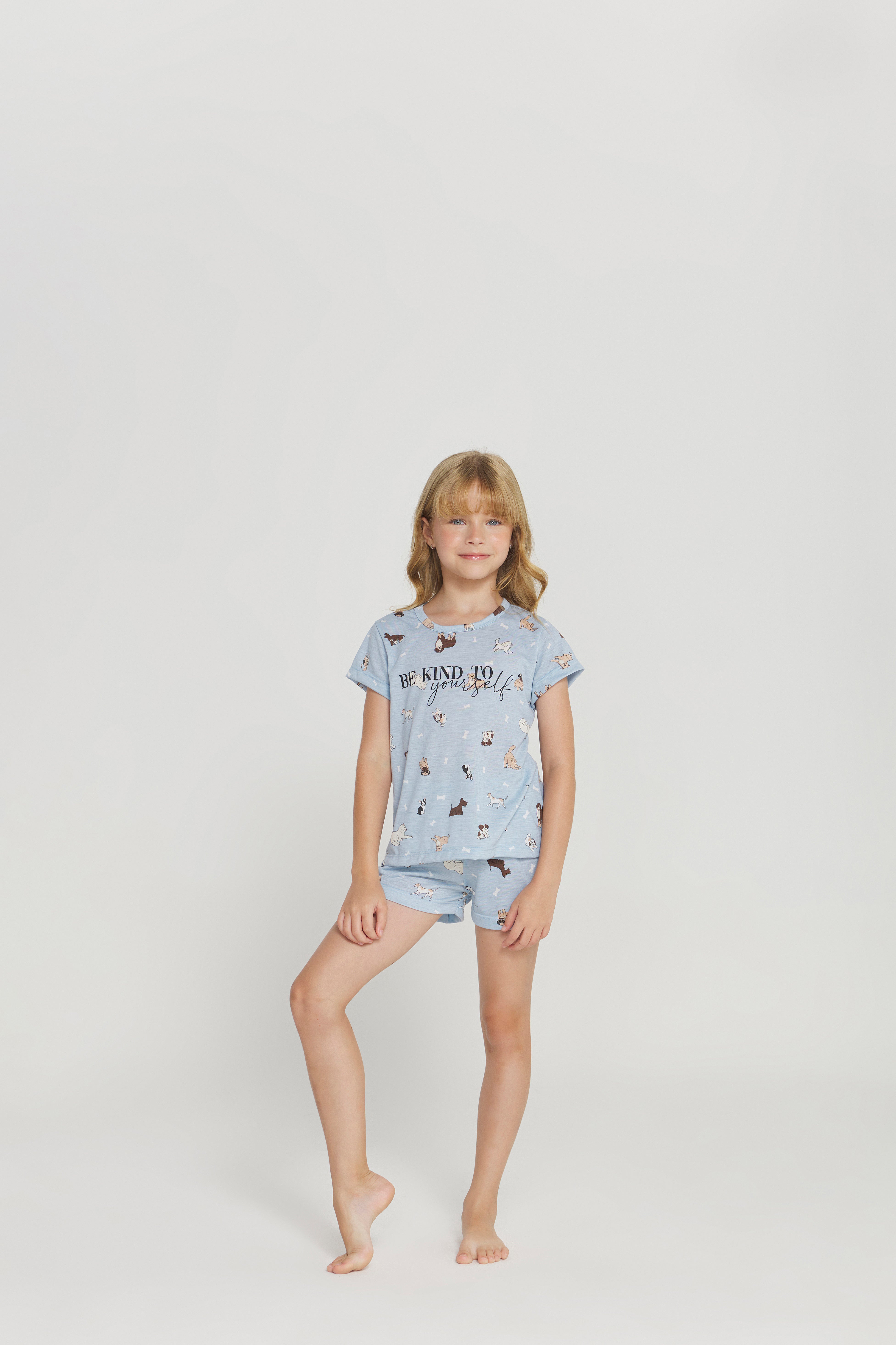 Pijama Infantil Meia Manga com Short Estampa Pets – Danka® 01.1.0315/16
