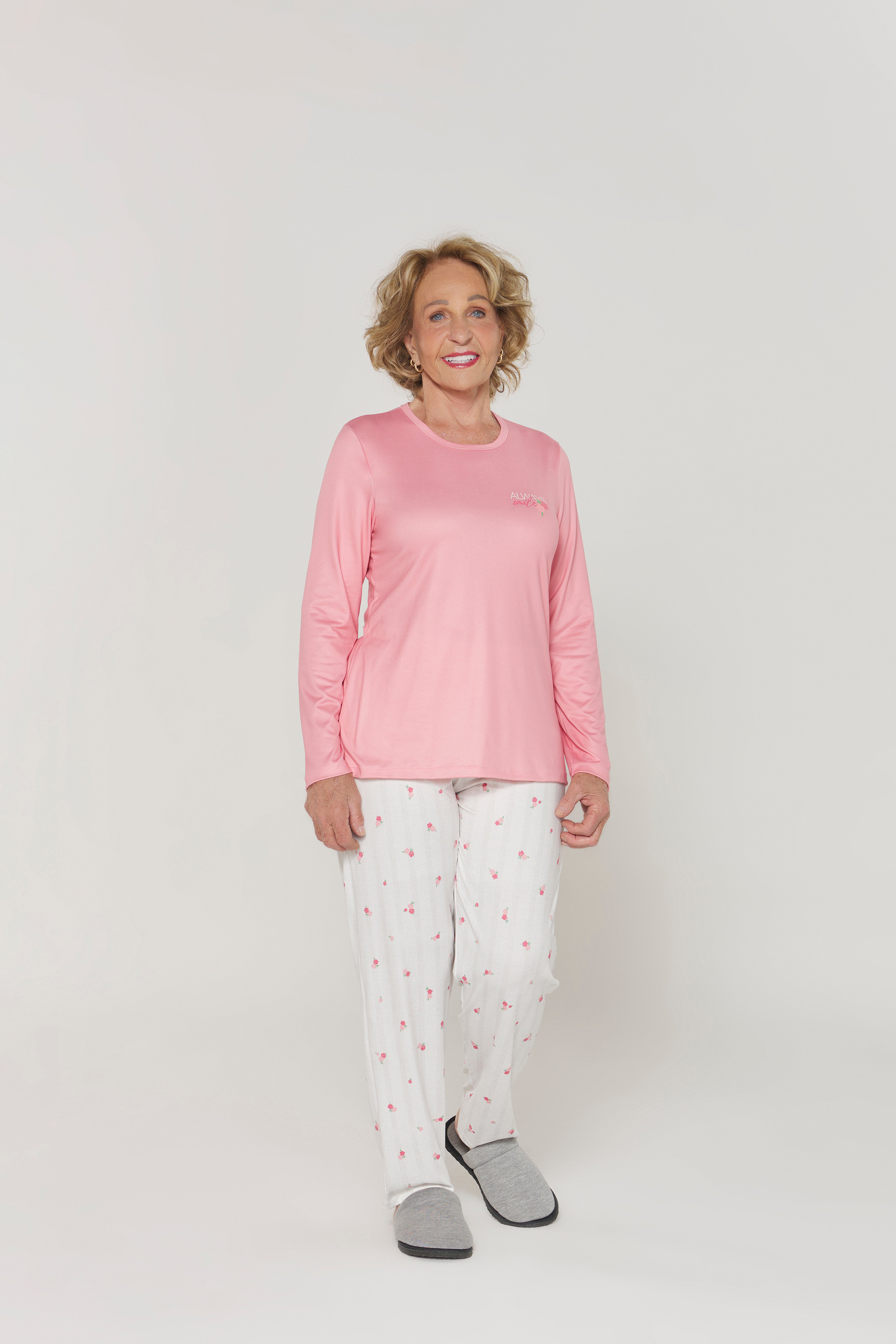 Pijama Manga Longa Com Calça Estampa Floral – Danka® 01.2.0442