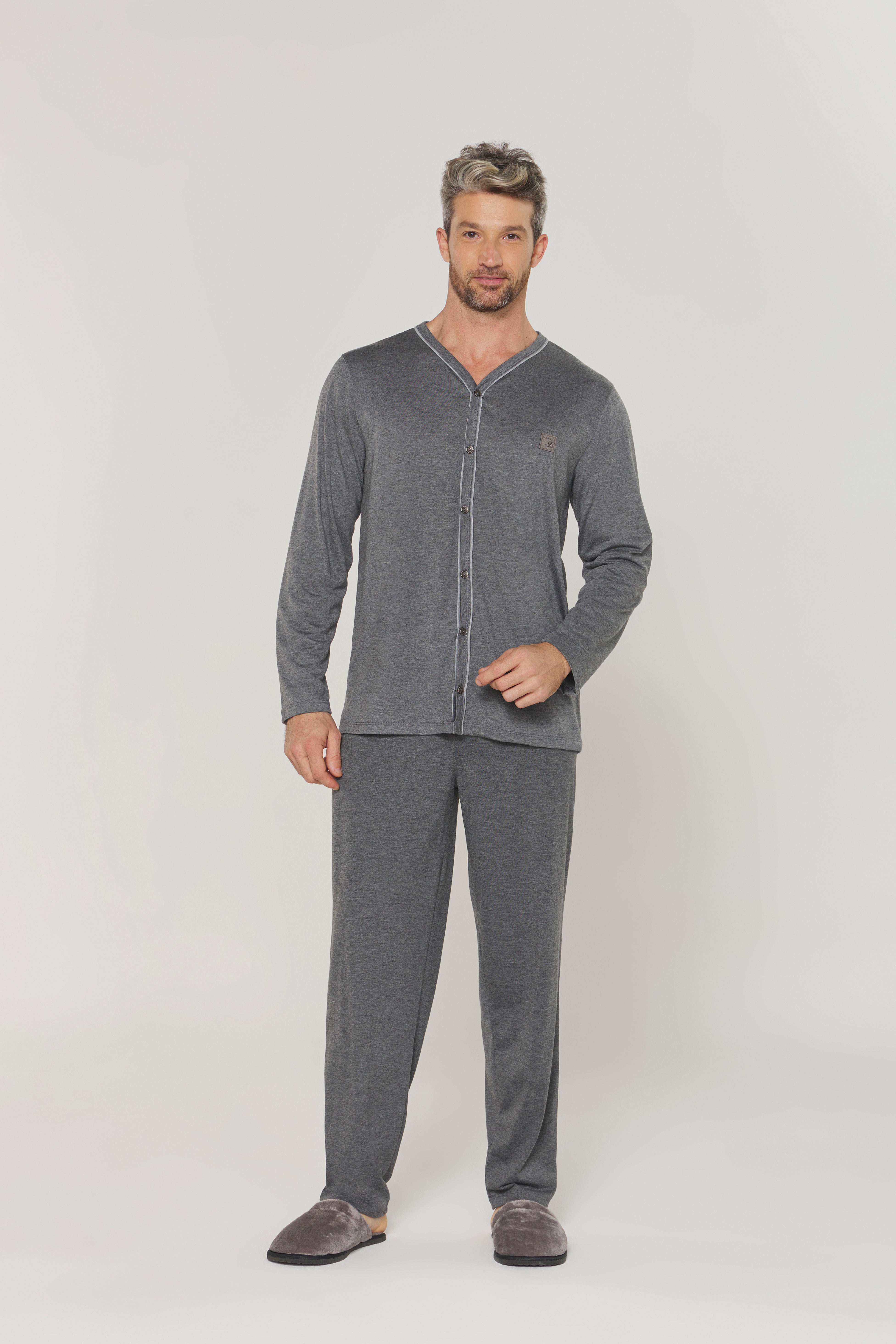 Pijama Masculino Manga Longa com Calça Aberta – Danka® 01.2.0464