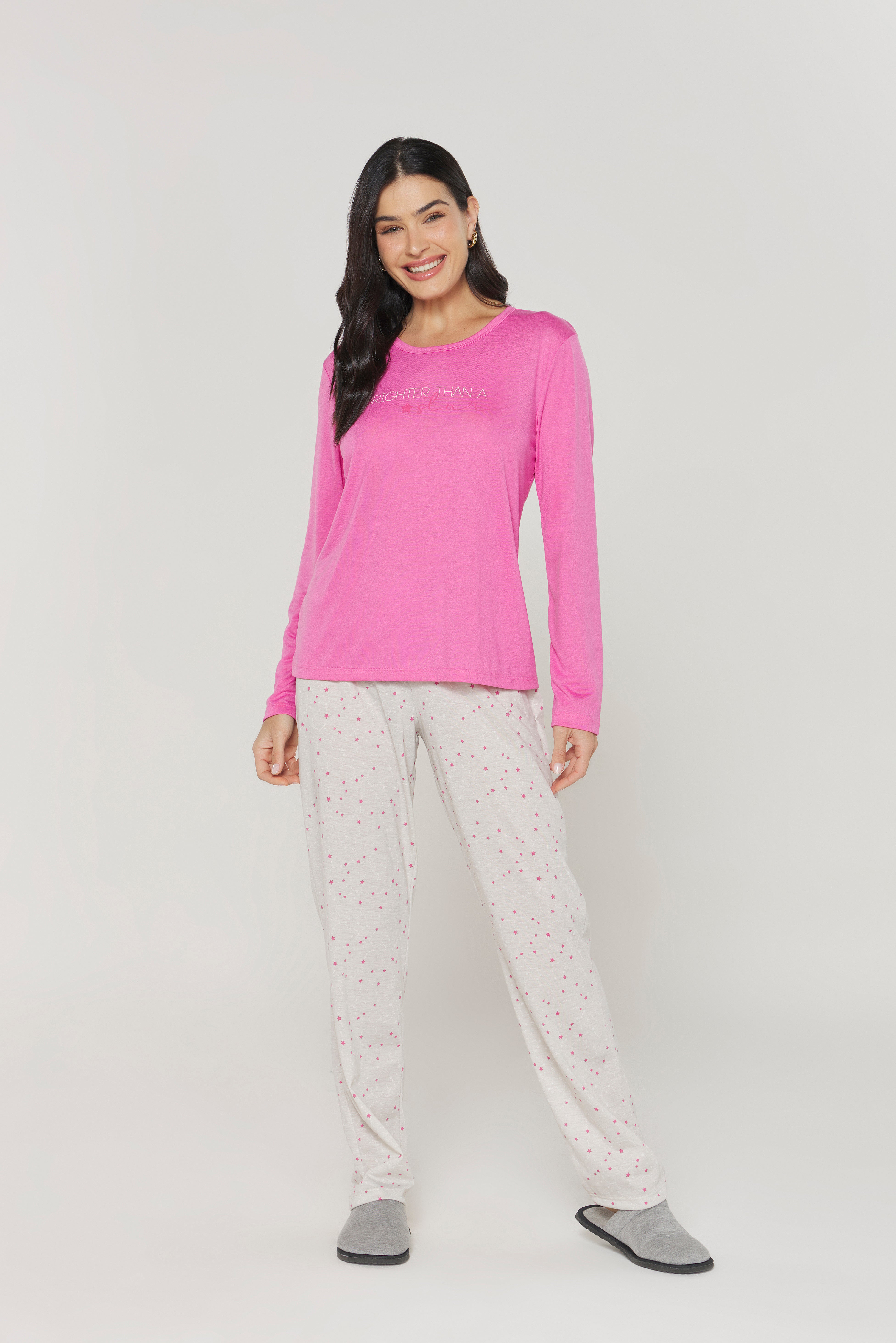 Pijama Manga Longa com Calça Estampas Diversas Danka® 01.2.0467