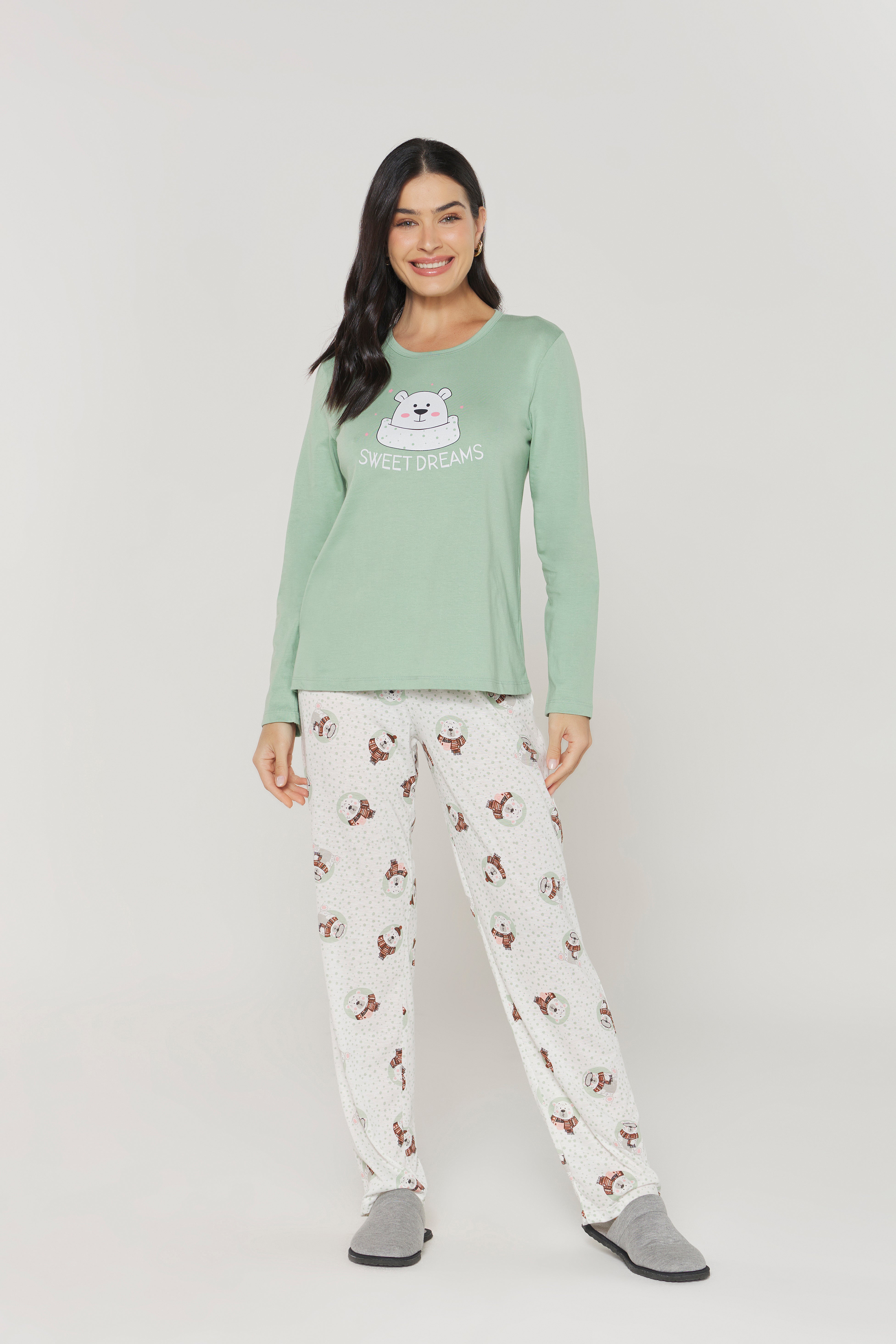 Pijama Manga Longa com Calça Estampas Diversas Danka® 01.2.0467