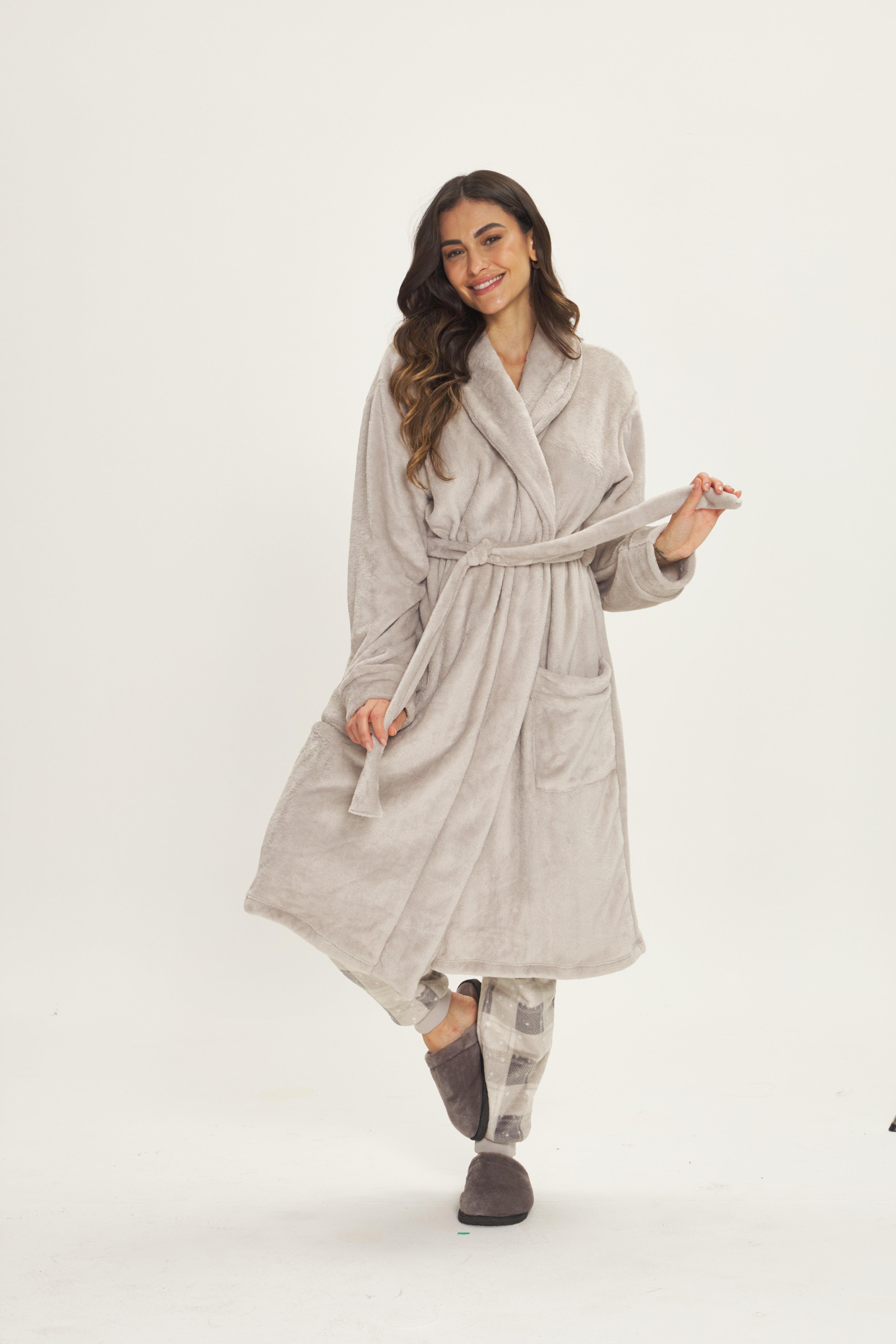 Roupão Unissex em Fleece Cinza – Danka® 01.2.0599