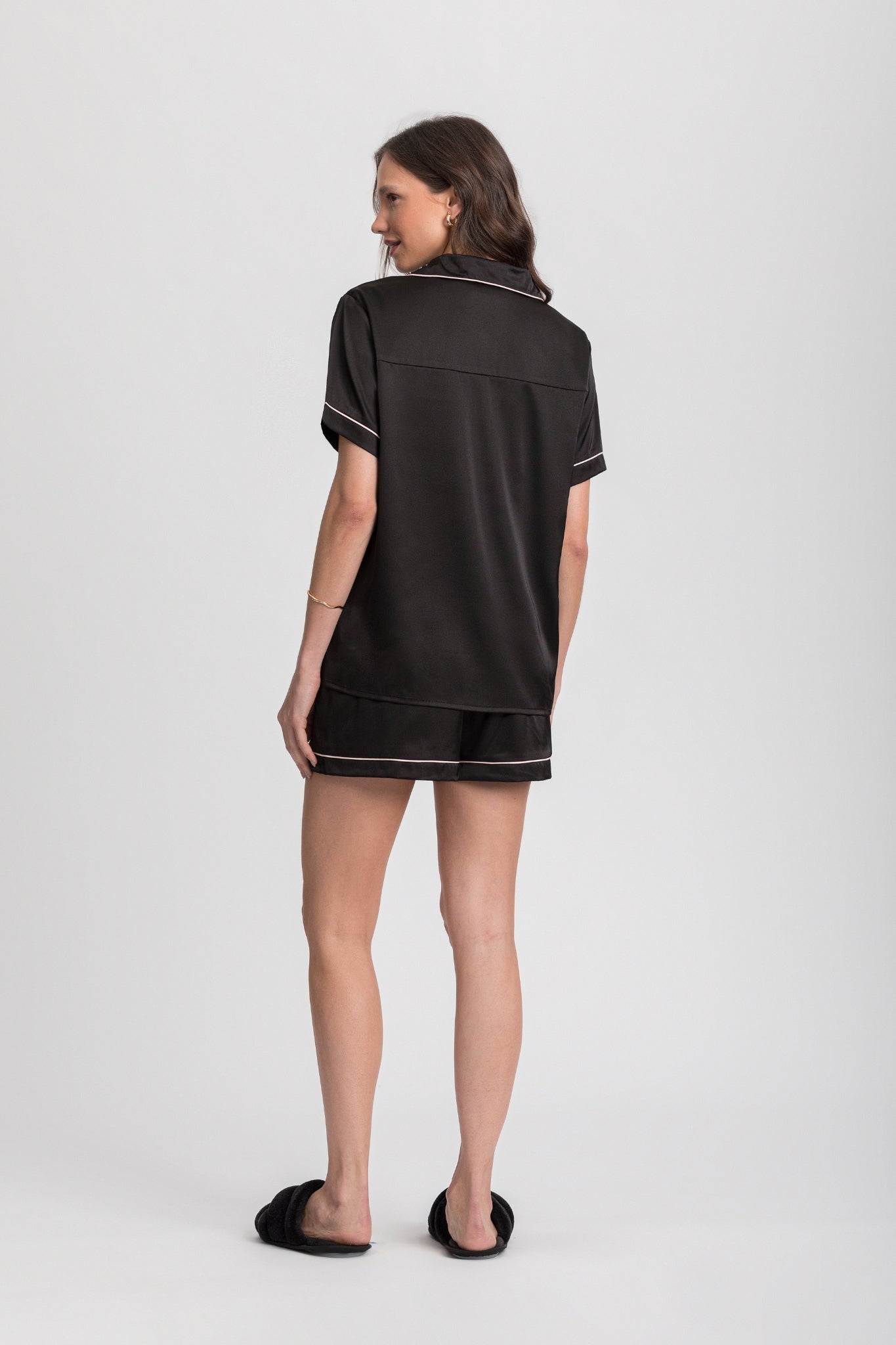 Pijama Americano Meia Manga com Short em Cetim - Anoitecer 0131997