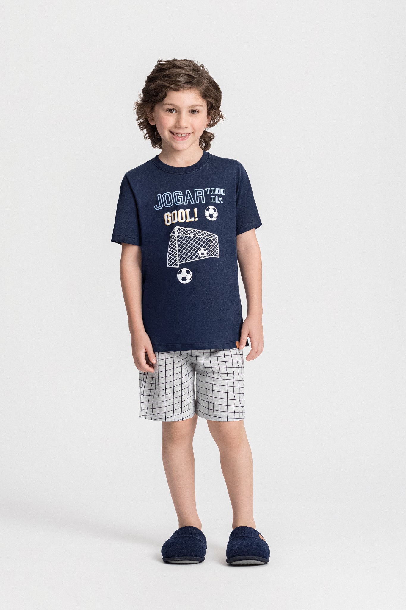 Pijama Masculino Infantil Meia Manga com Bermuda – Torcida do Amor