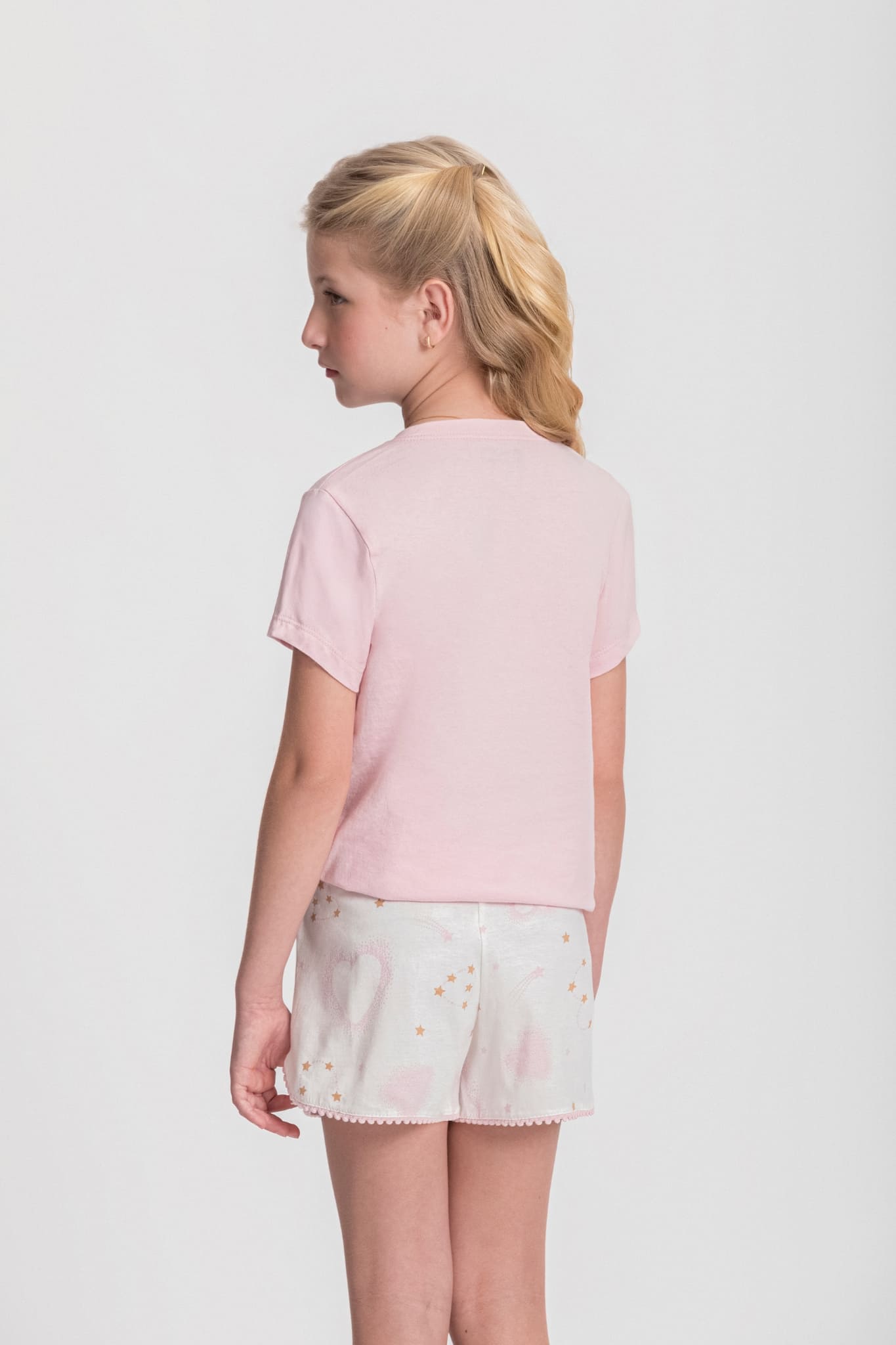 Pijama Infantil Feminino Meia Manga com Short Feliz Coelho - Mensageiro Dos Sonhos® 132042