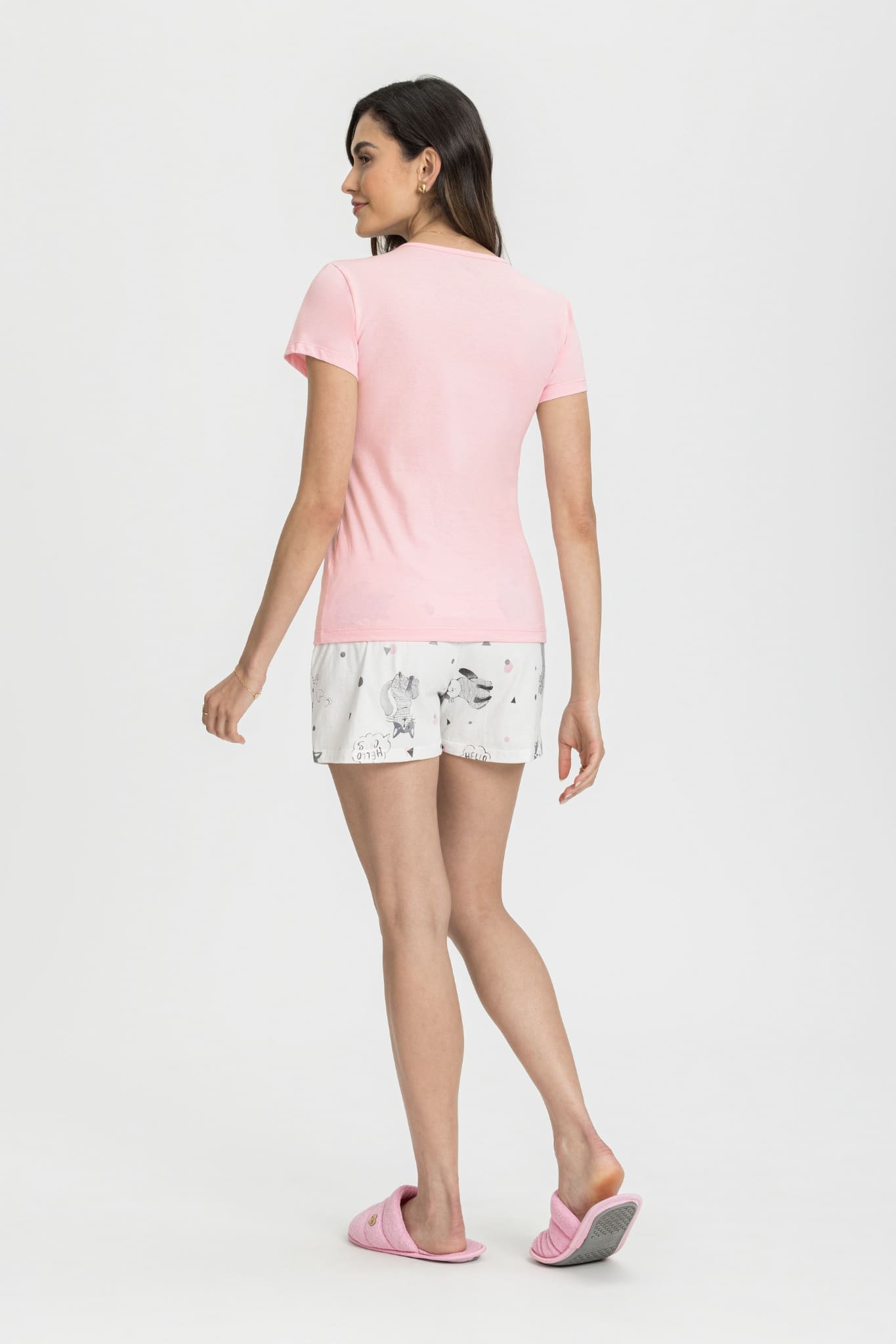 Pijama Hello Cats Meia Manga com Short – 033420