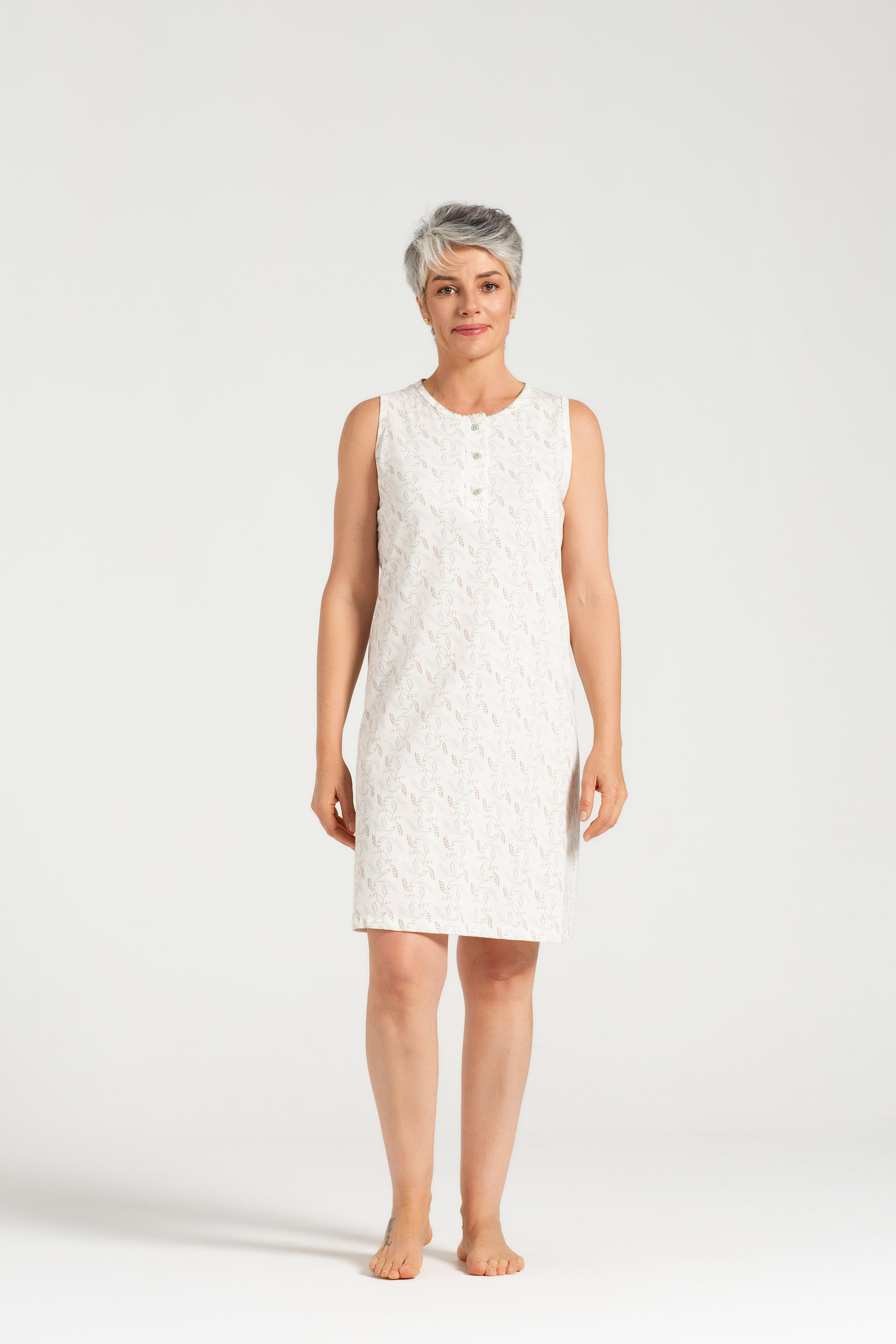 Camisola Regata com Peitilho Estampa Delicada – Pzama® 050337