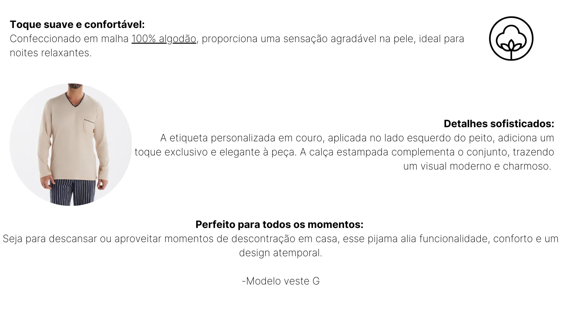 Pijama Masculino Manga Longa com Calça Listrada – Pzama® 060222