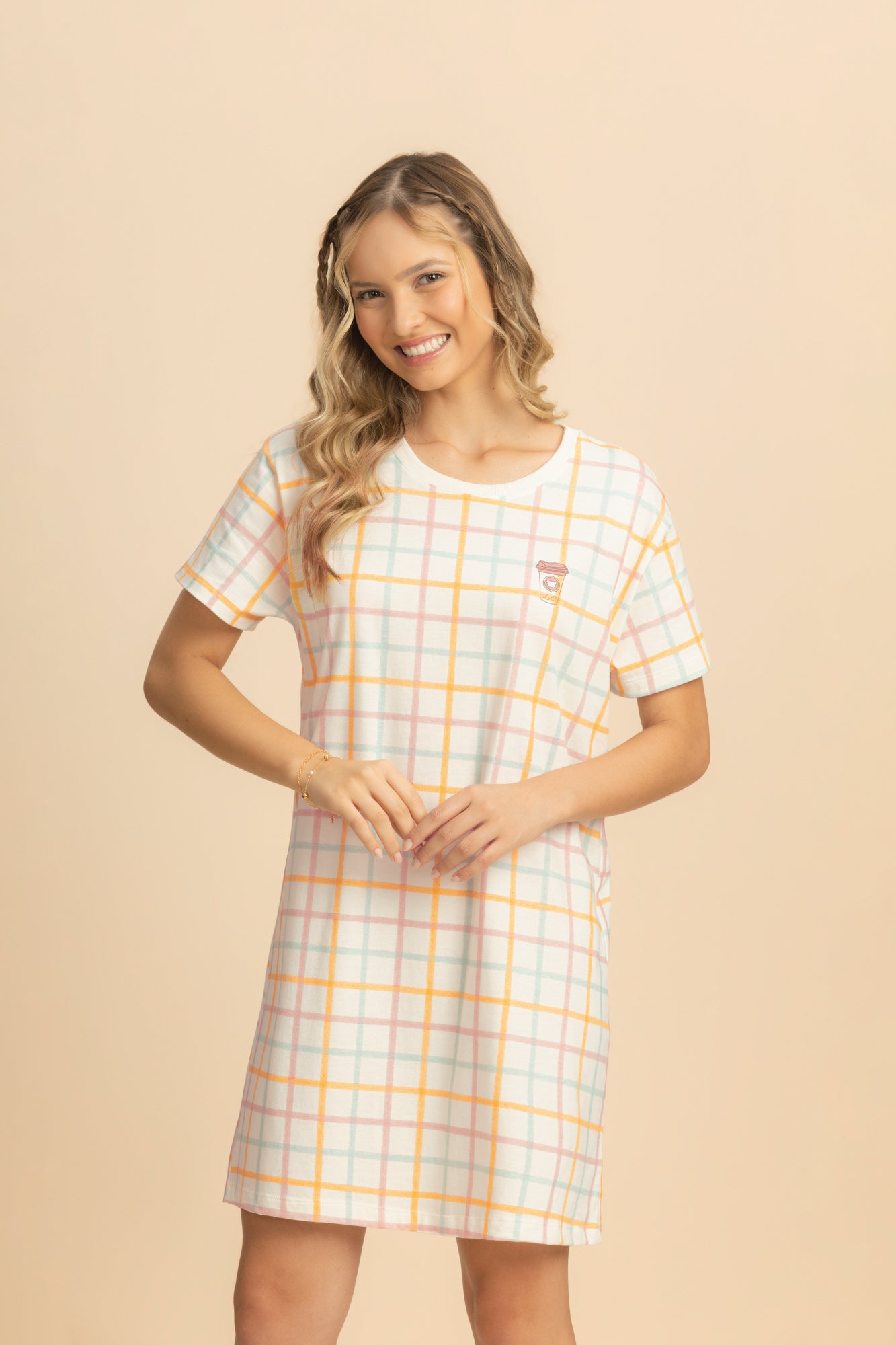 Camisola Manga Curta Algodão Café Café – Lua Encantada® 10180173