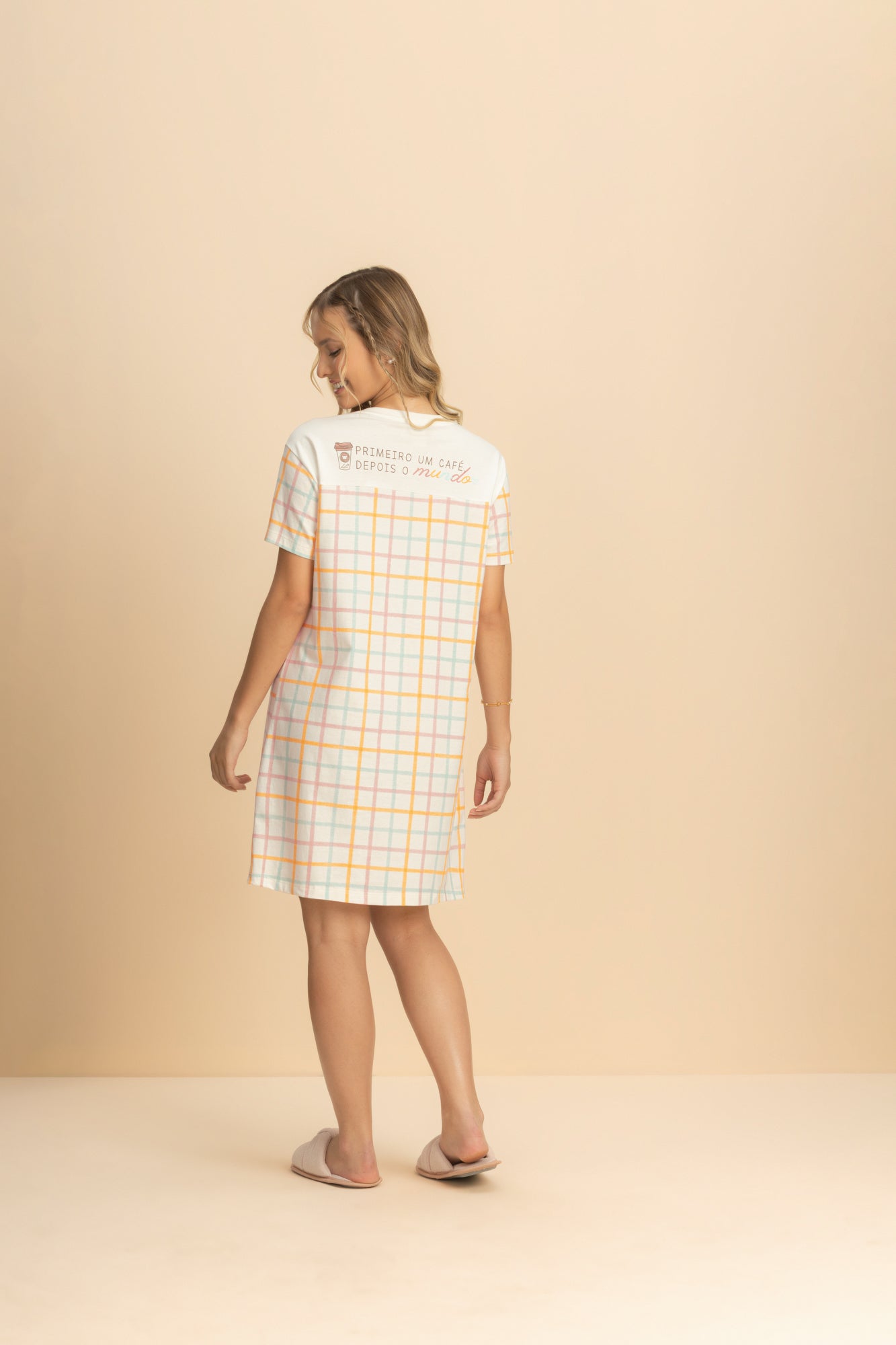 Camisola Manga Curta Algodão Café Café – Lua Encantada® 10180173