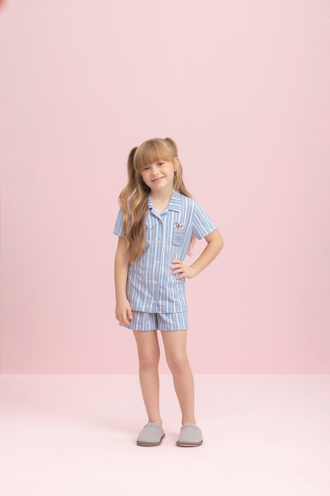 Pijama Infantil Feminino Americano Meia Manga com Short Aberto - Lua Encantada® 10240000