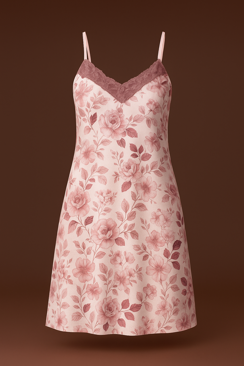 Camisola de Alça Estampada com Renda – Maria Cândida® 10568