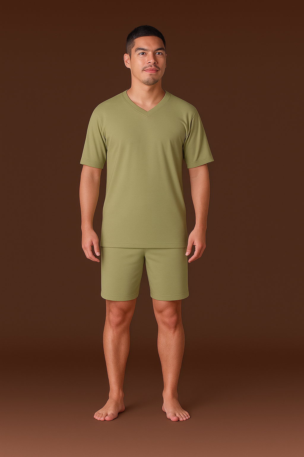 Pijama Masculino Meia Manga com Bermuda Lisa Maria Cândida® 10656