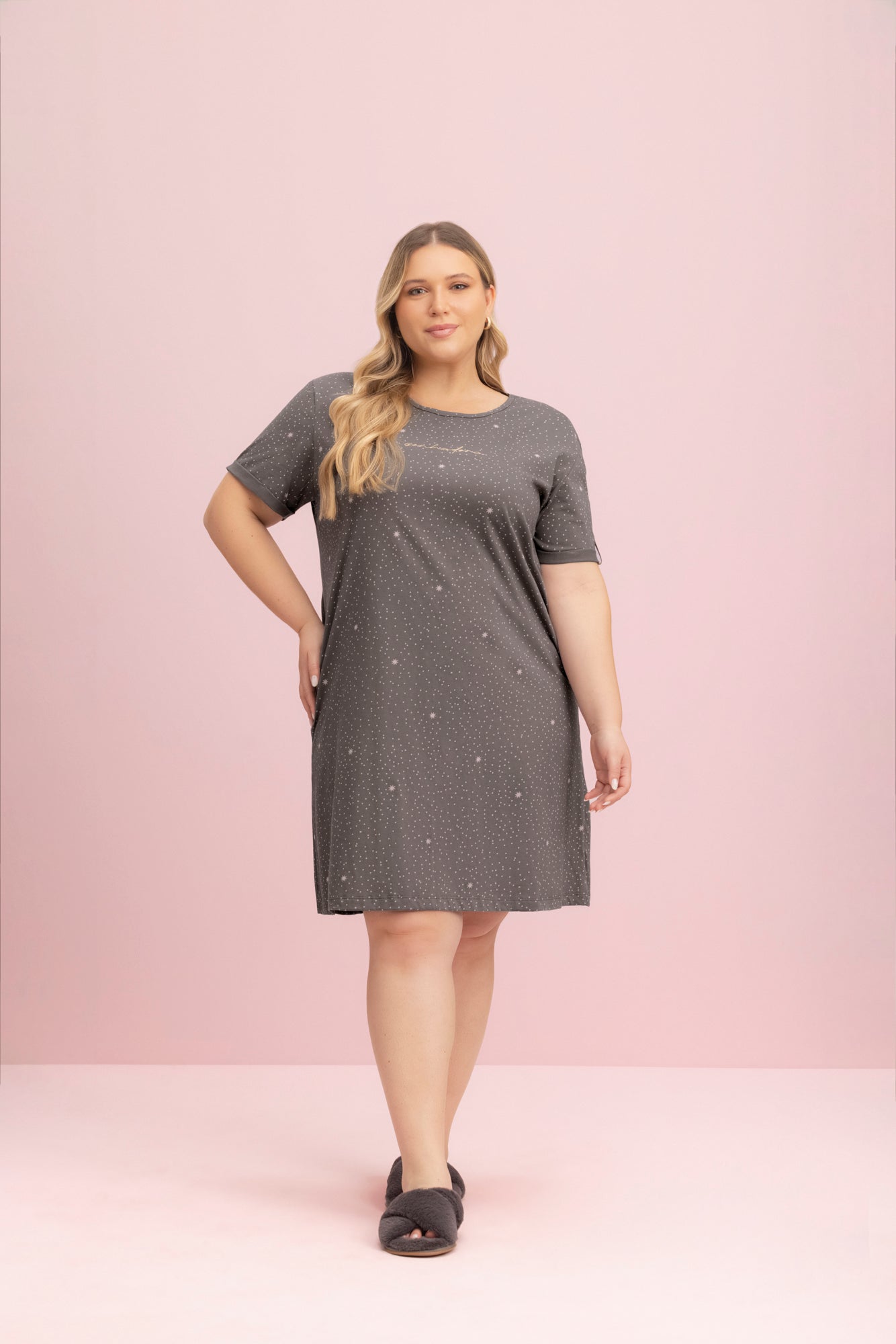 Camisola Meia Manga Algodão Plus Cósmica - Lua Encantada® 10960027