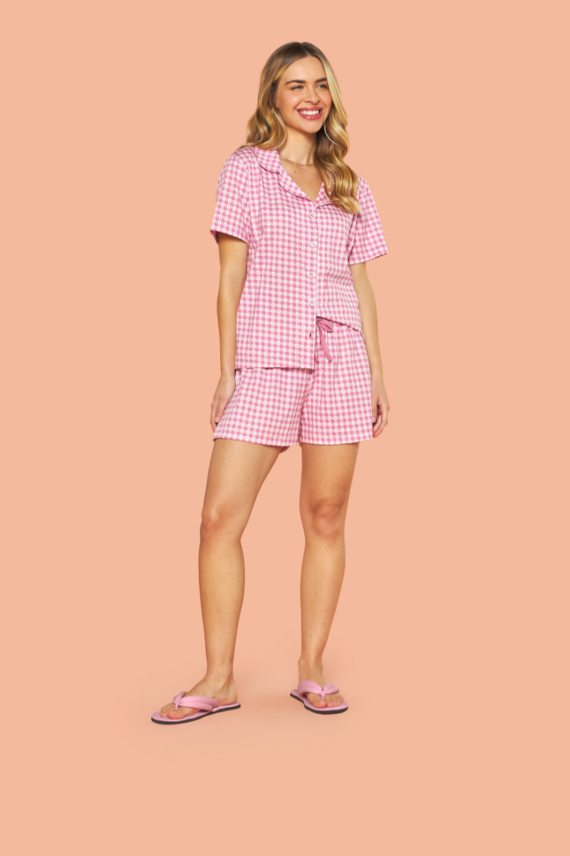 Pijama Americano Meia Manga com Short Jovial Algodão com Amor – Sensare® 130393