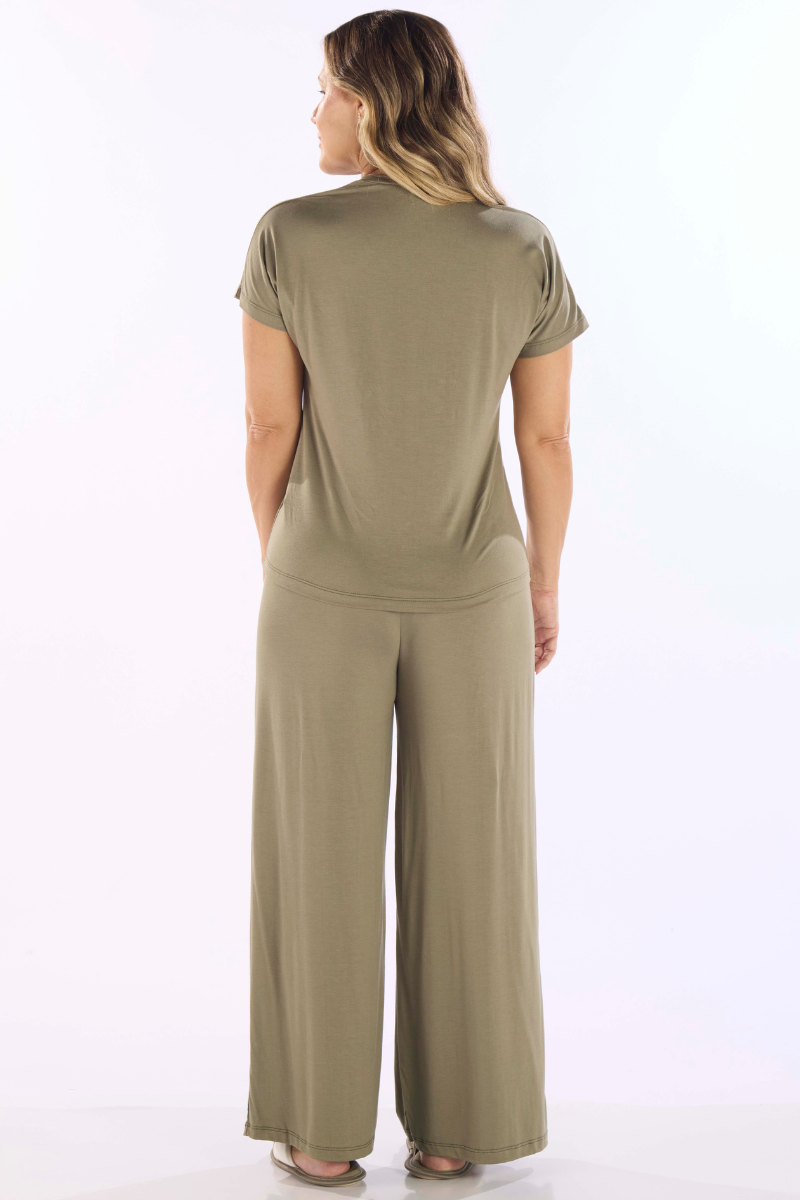 Pijama Meia Manga com Calça em Viscolycra Pzama® 100261 - COR 02