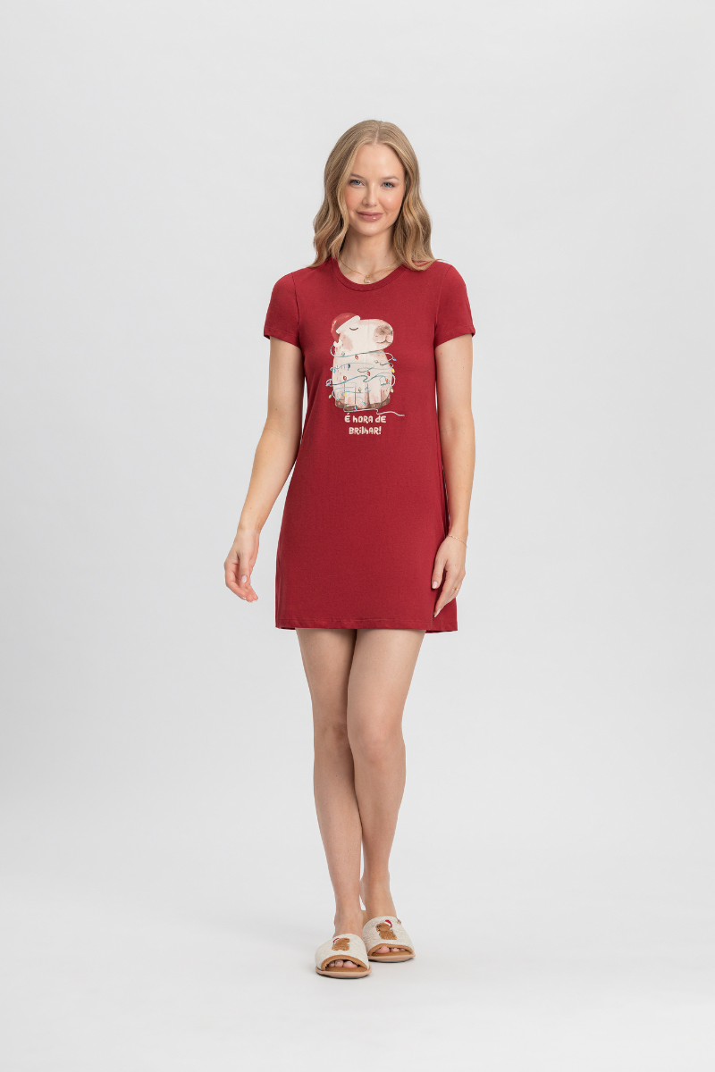 Camisola Meia Manga em Meia Malha Natal das Capivaras – Mensageiro dos Sonhos® 012530