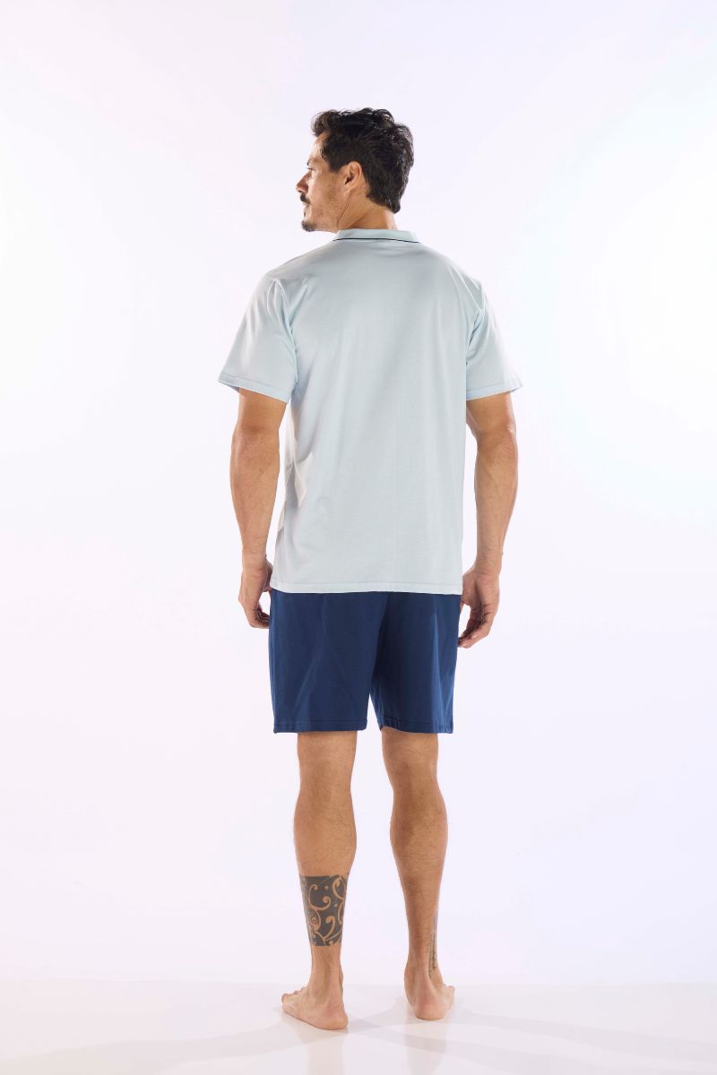 Pijama Masculino Meia Manga Aberto Frontal Com Bermuda Pzama® 6014.252 - COR 03