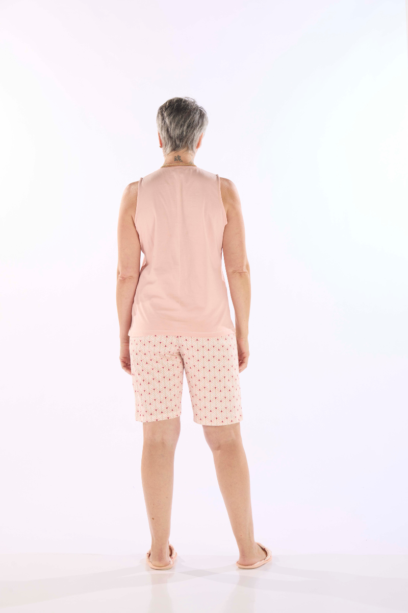 Pijama Regata Abertura Frontal Em Meia Malha Com Capri – Pzama® 050300