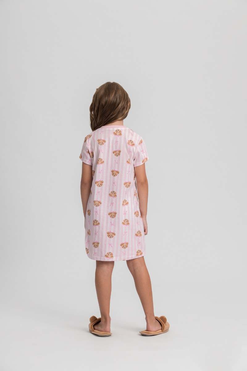 Camisola Infantil Meia Manga Algodão My Teddy Sweet – Mensageiro Dos Sonhos® 012544