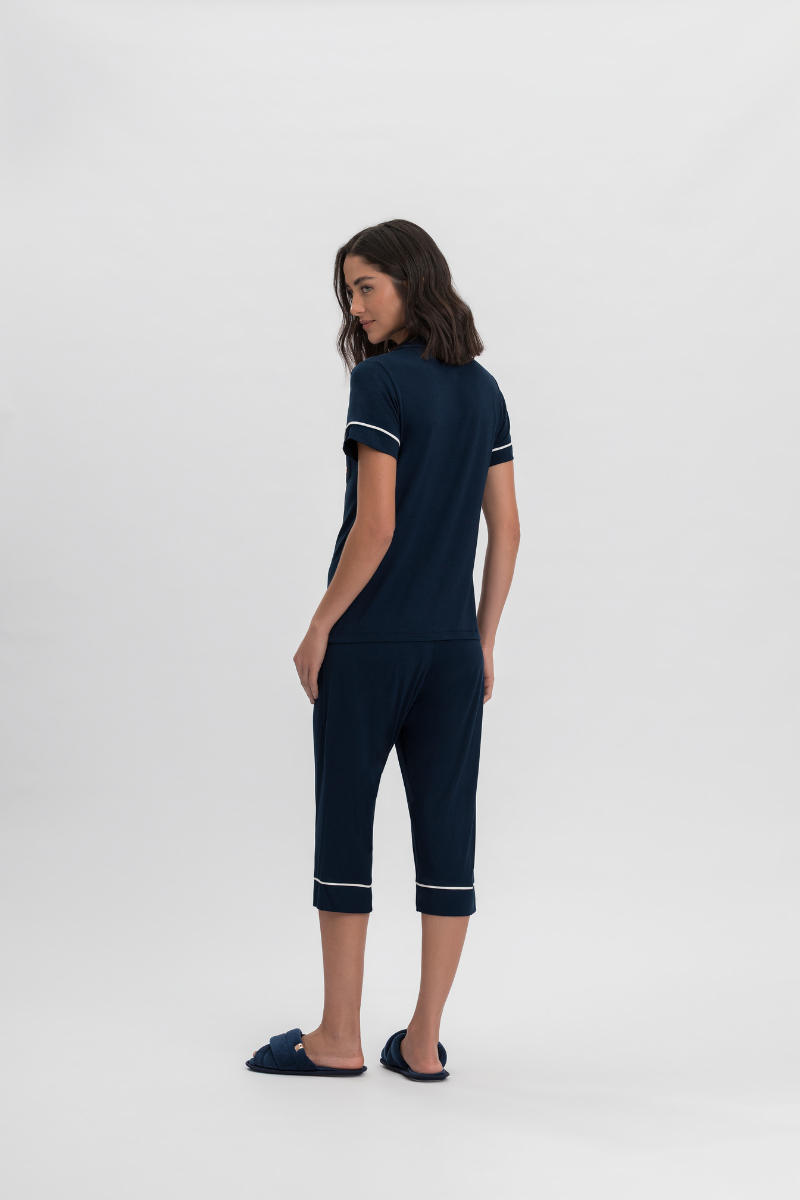 Pijama Básico Americano Meia Manga com Capri Viscolycra Classic – Mensageiro dos Sonhos® 0132132