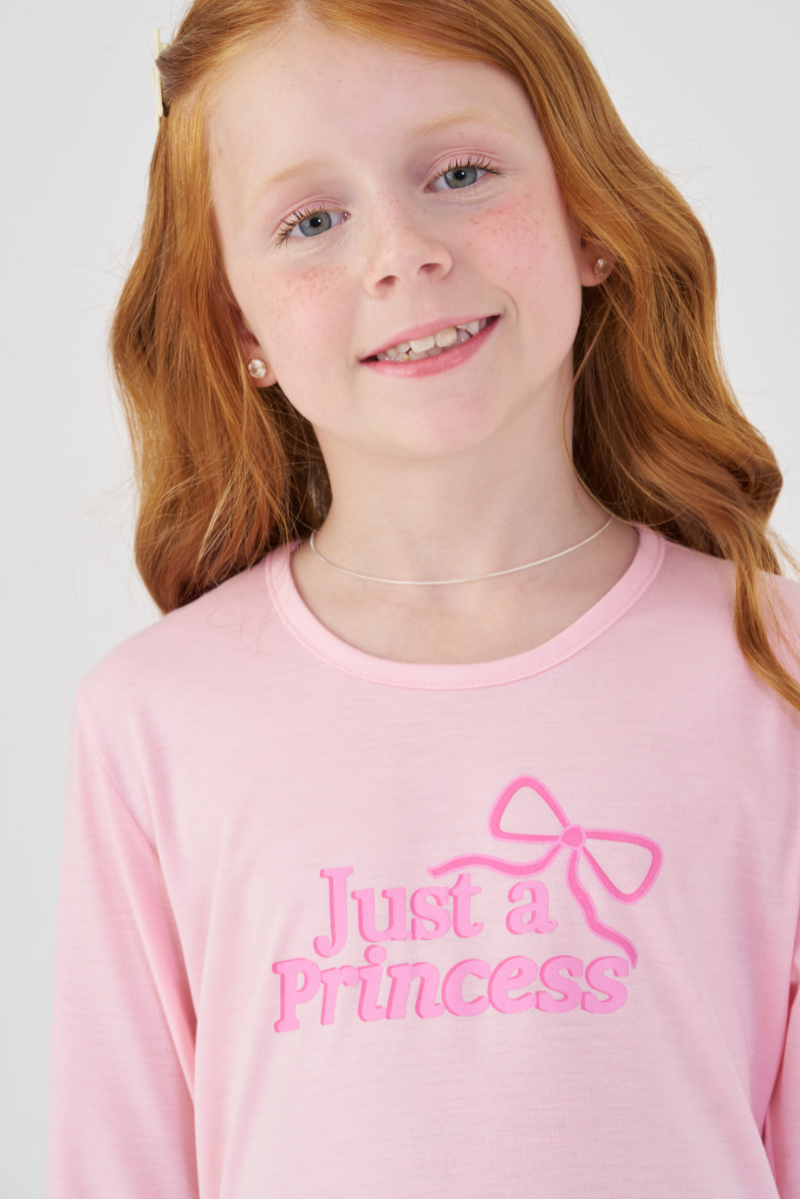 Pijama Infantil Manga Longa com Calça em Meia Malha Princess – Mensageira da Paz® 034198