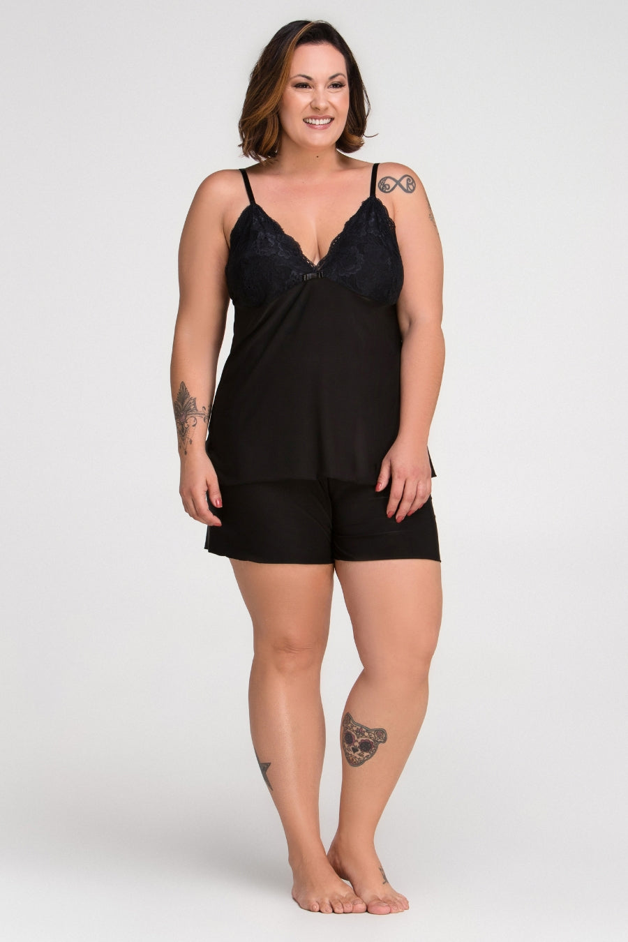 Short Doll Jaine Plus Com Renda Malu Pijamas® 5.272.01