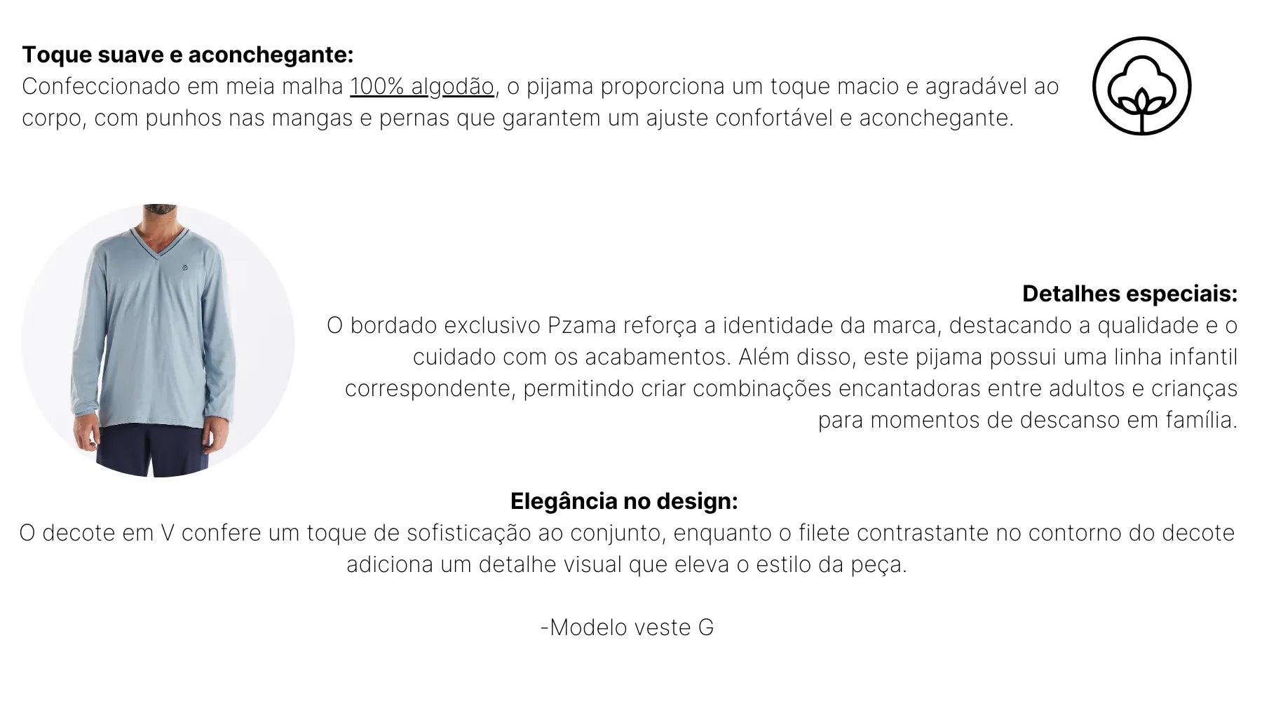 Pijama Masculino Manga Longa com Calça Pzama® 6010.251 - COR 02