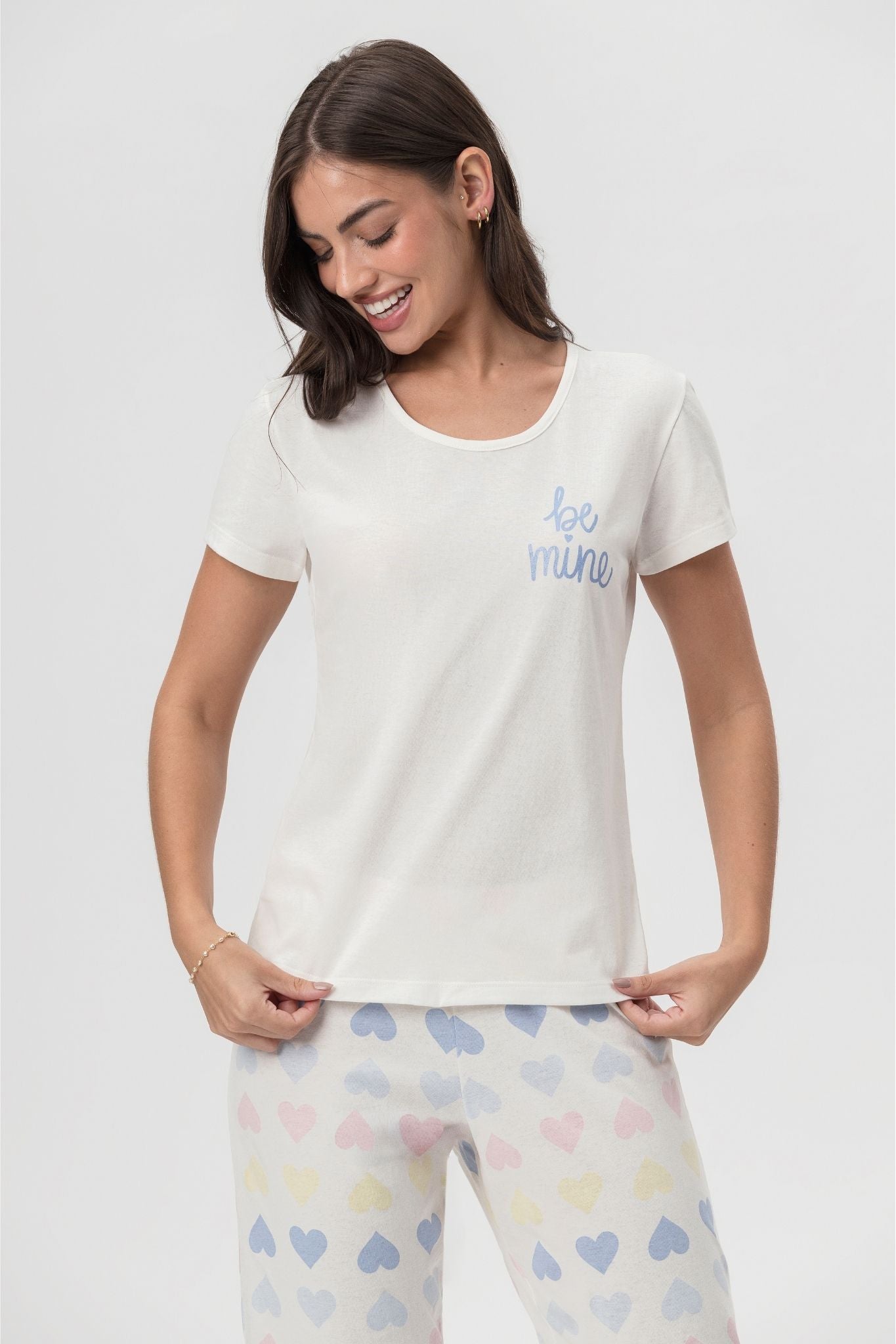 Pijama Regata com Short Algodão Be Mine – Mensageira Da Paz® 033470