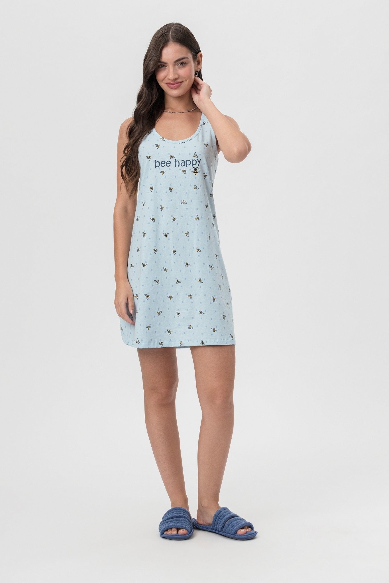 Camisola Regata Algodão Bee Happy – Mensageiro da Paz® 032138c