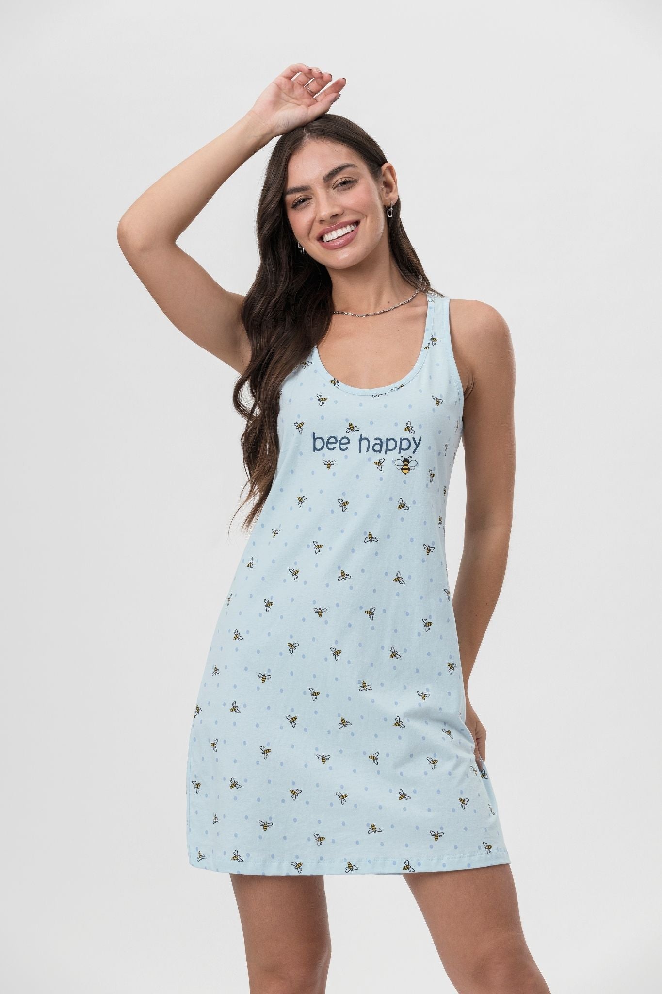 Camisola Regata Algodão Bee Happy – Mensageiro da Paz® 032138c