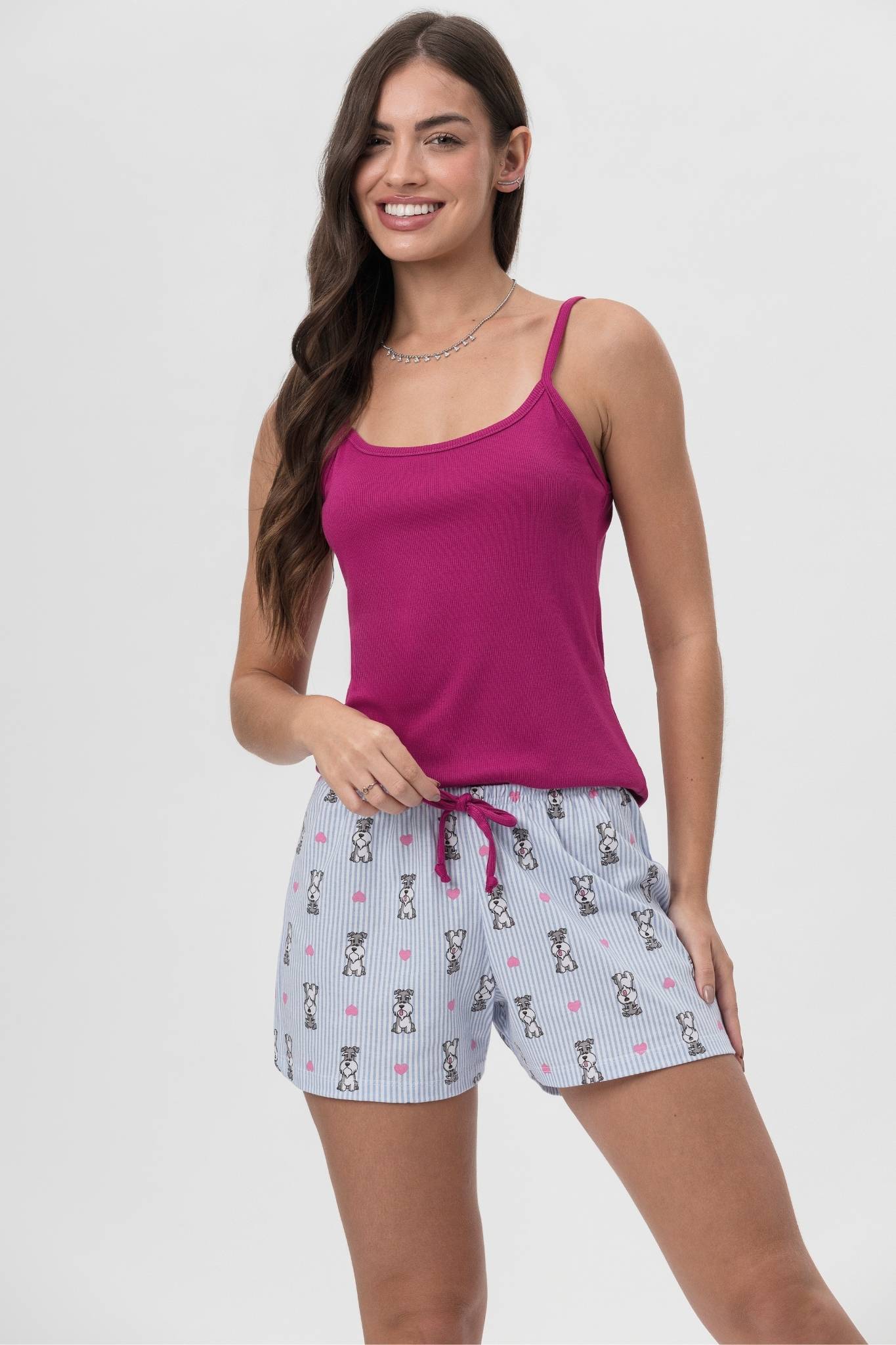 Pijama Alça com Short Algodão Dog – Mensageira da Paz® 033458