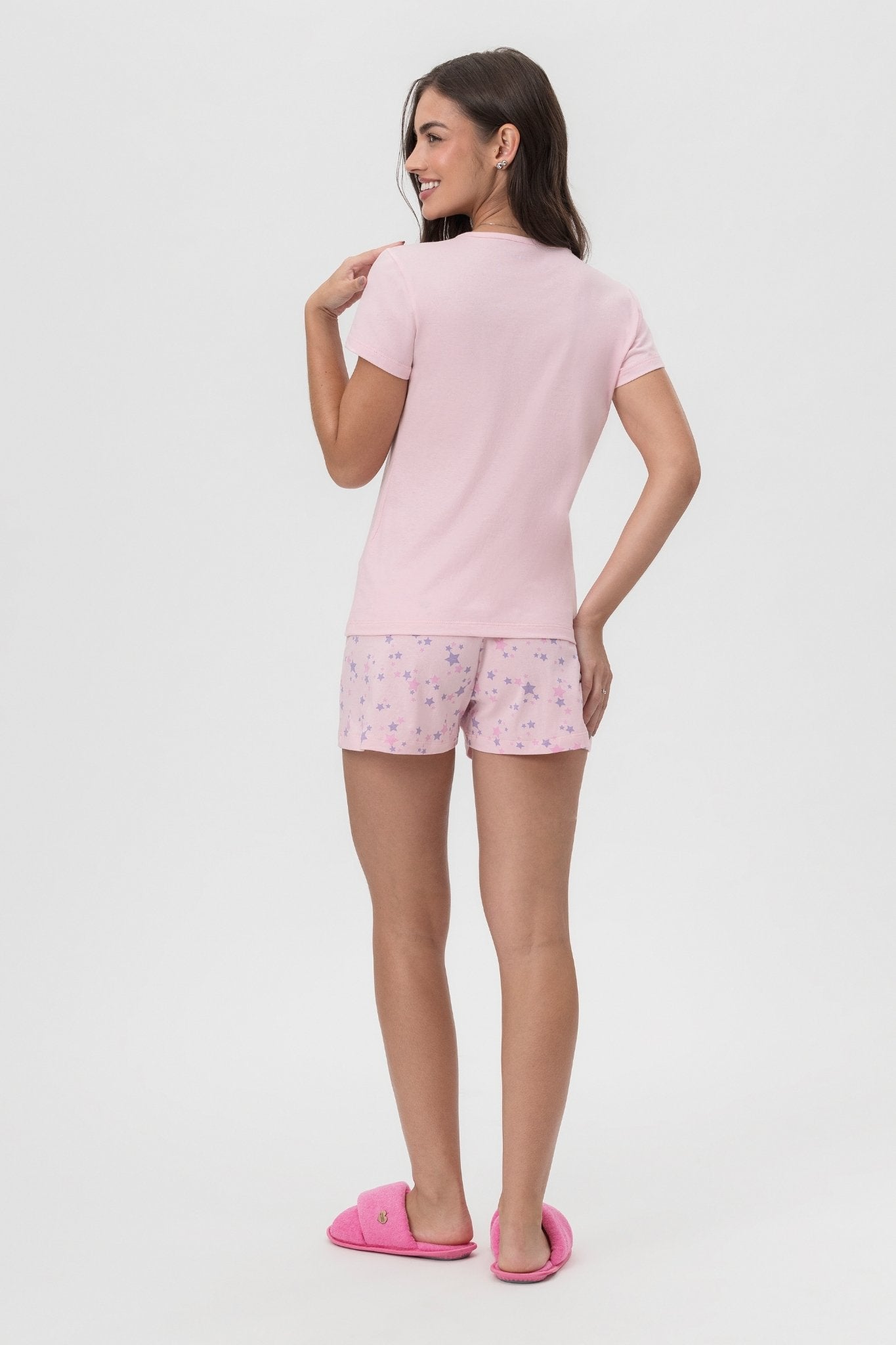 Pijama Meia Manga com Short 1/2 Malha Dream – Mensageira da Paz® 033474
