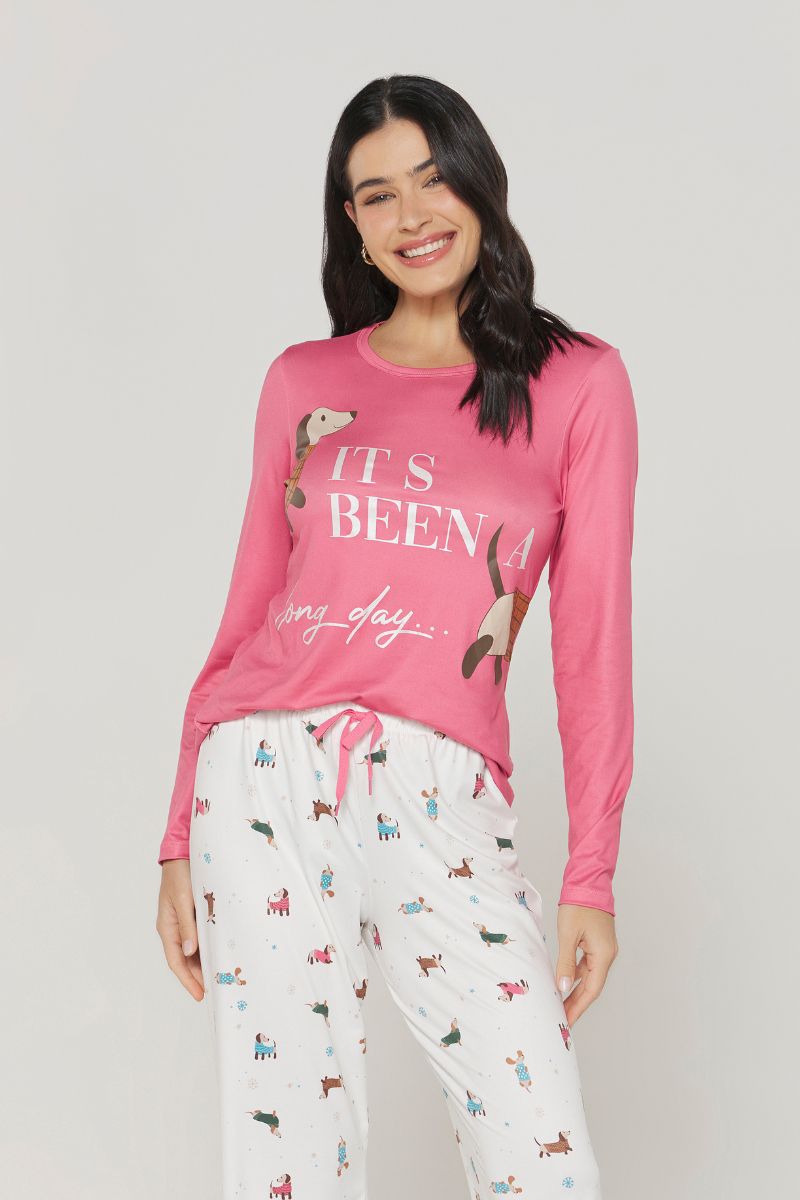 Pijama Manga Longa com Calça Salsicha – Danka® 01.2.0357