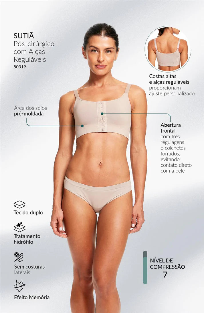 Sutiã Pós-Cirúrgico Alças Reguláveis – Plié Med® 50319