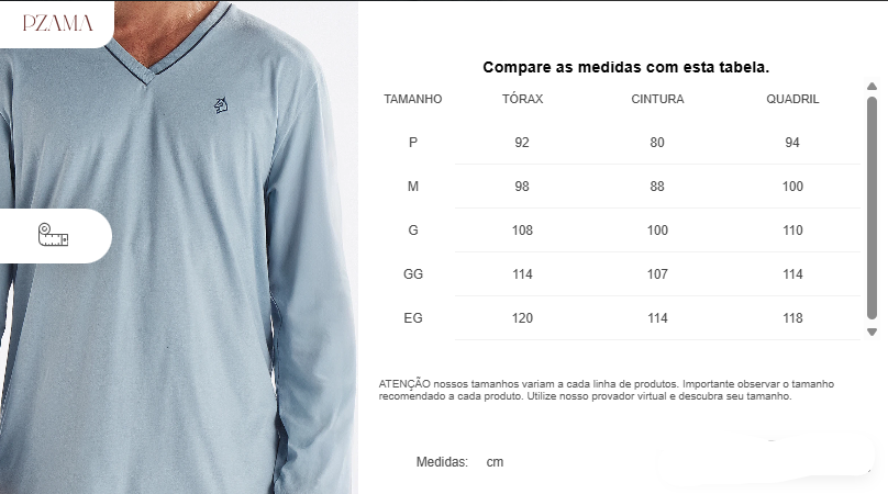 Pijama Masculino Manga Longa com Calça Pzama® 6010.251 - COR 02