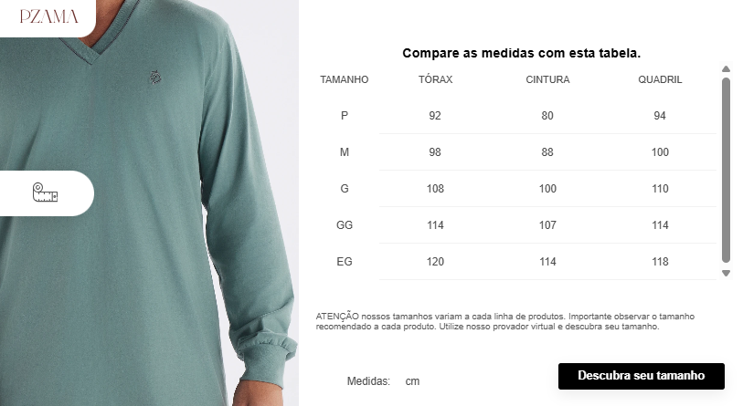 Pijama Masculino Manga Longa com Calça Pzama® 6010.251 - COR 01