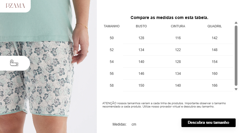 Pijama Meia Manga com Bermuda Pzama® 090226