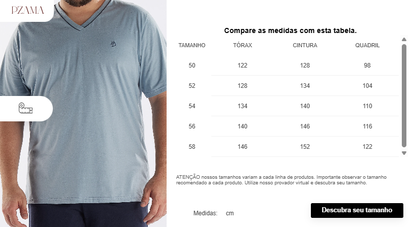 Pijama Masculino Meia Manga Decote V com Bermuda Plus Pzama® 9012.251