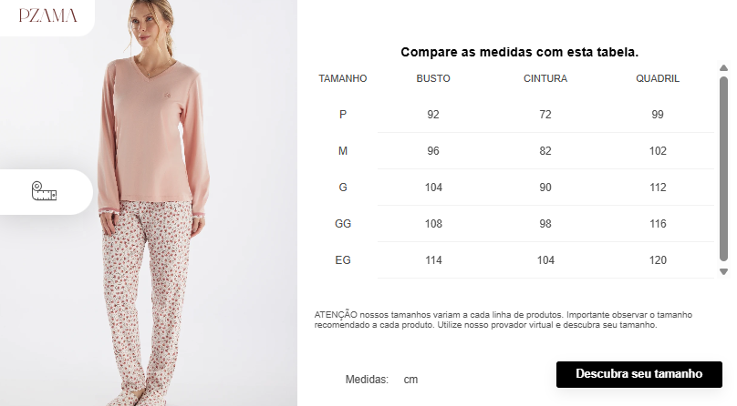 Pijama Manga Longa em Malha com Calça Floral – Pzama® 050269