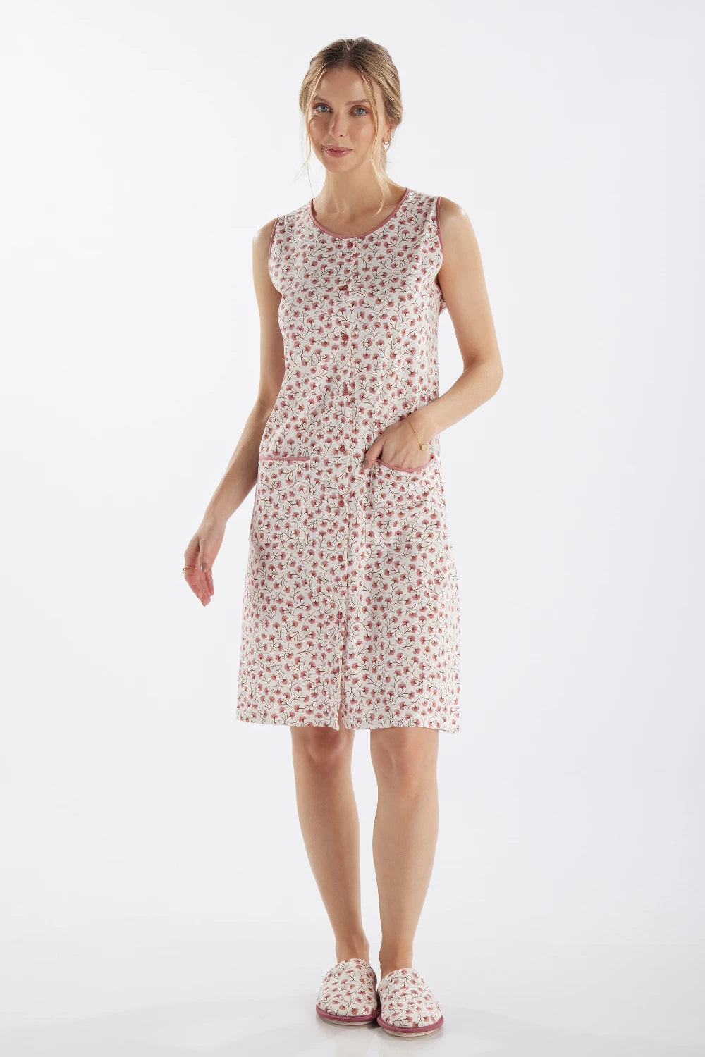 Camisola Regata Abertura Frontal Floral – Pzama® 050277