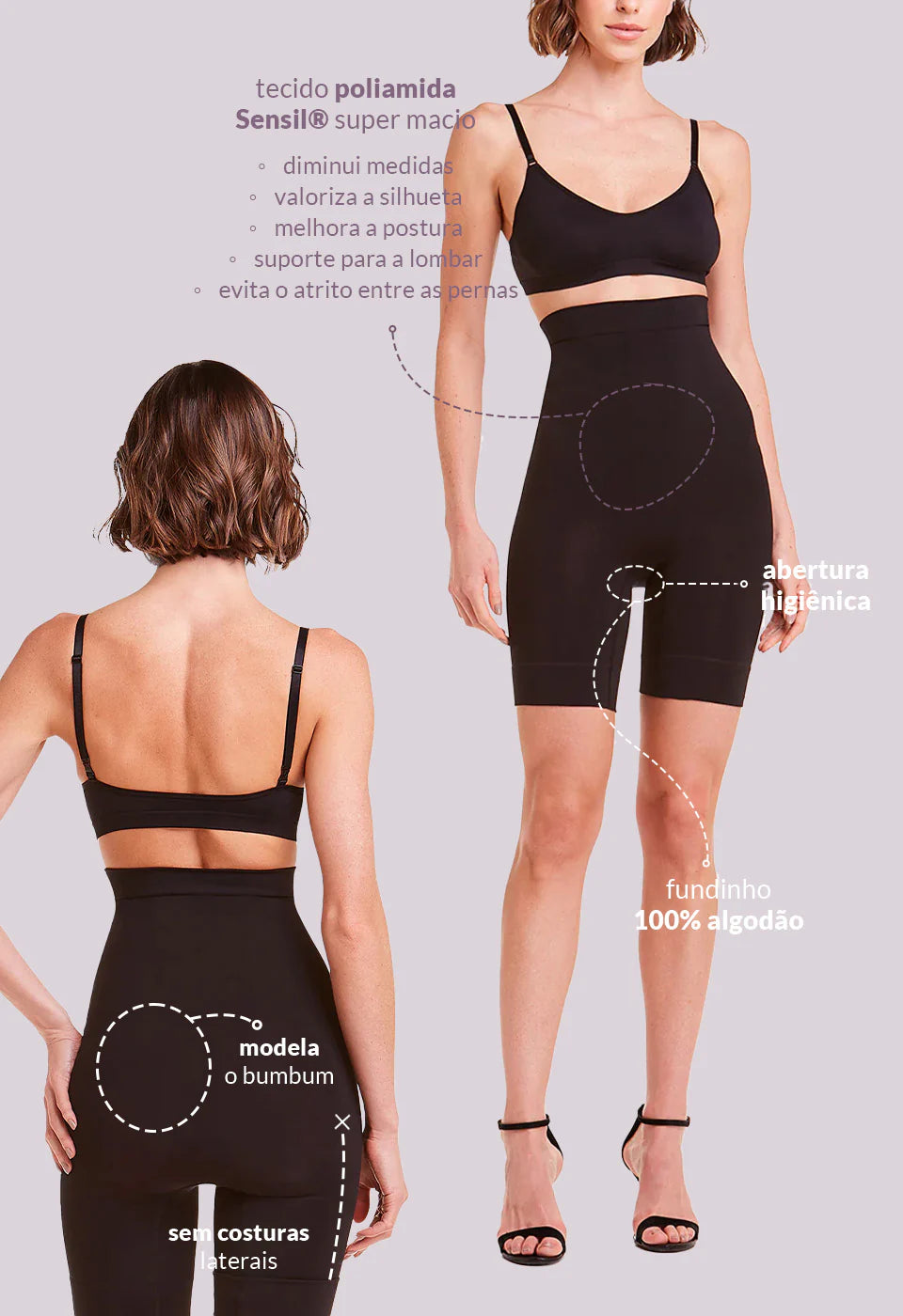 Bermuda Abdominal Ciclista Control – Plié® 50069