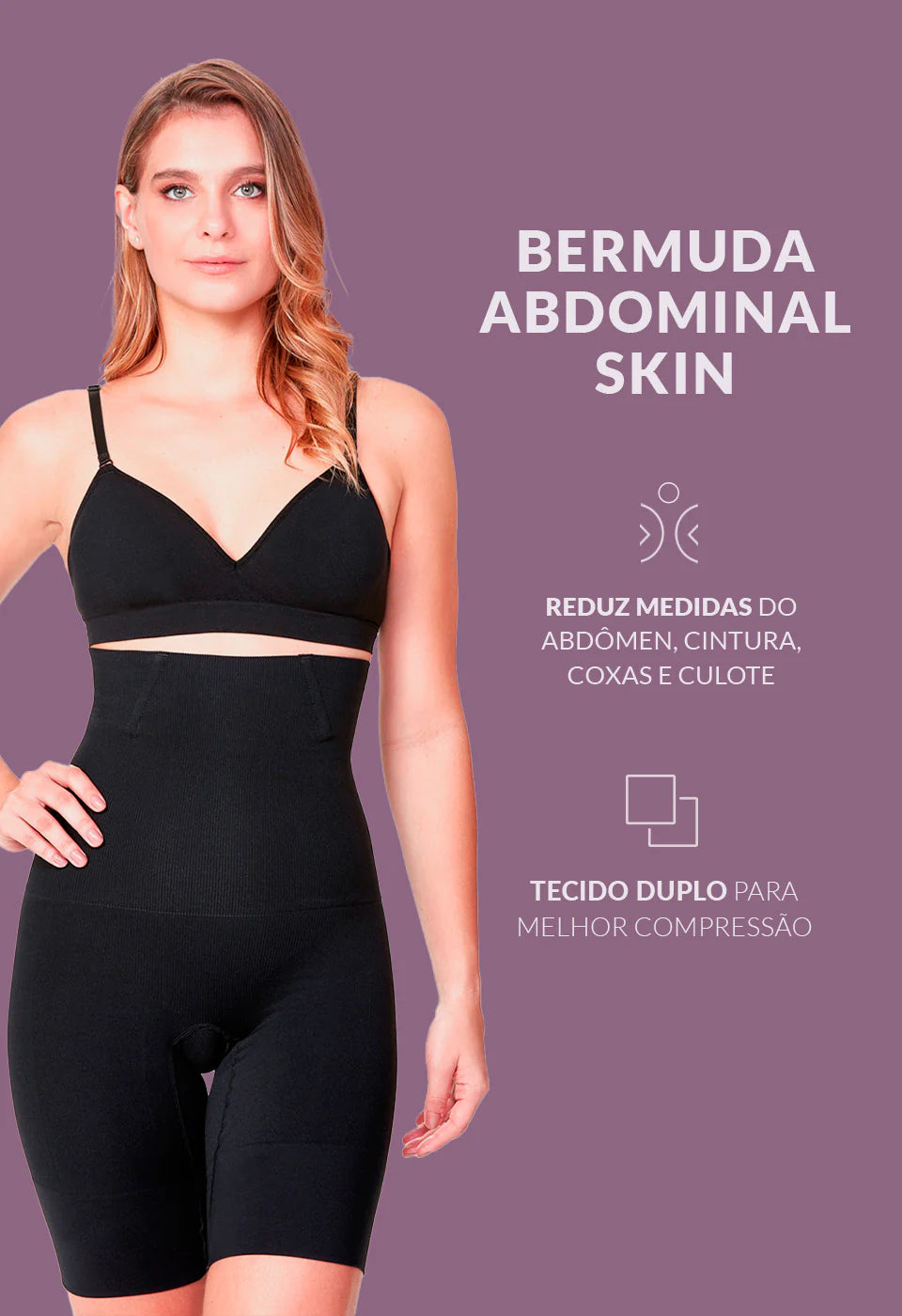 Bermuda Modeladora Abdominal Com Barbatana – Plié® 050414