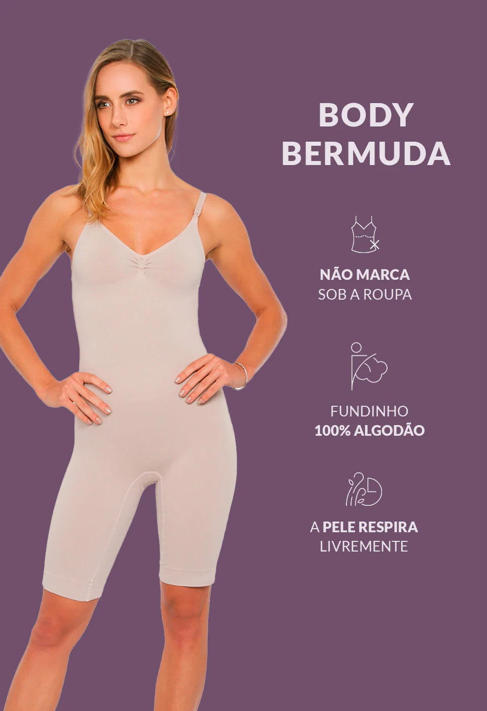 Body Bermuda Control Sem Bojo Plié® 50415