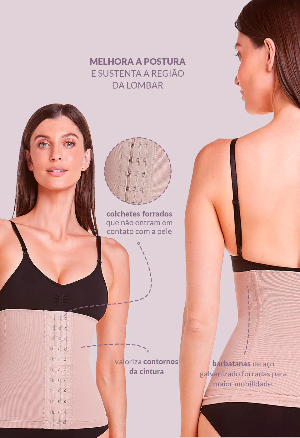 Cinta Modeladora Corset Control Redutora com Barbatanas – Plié® 50320