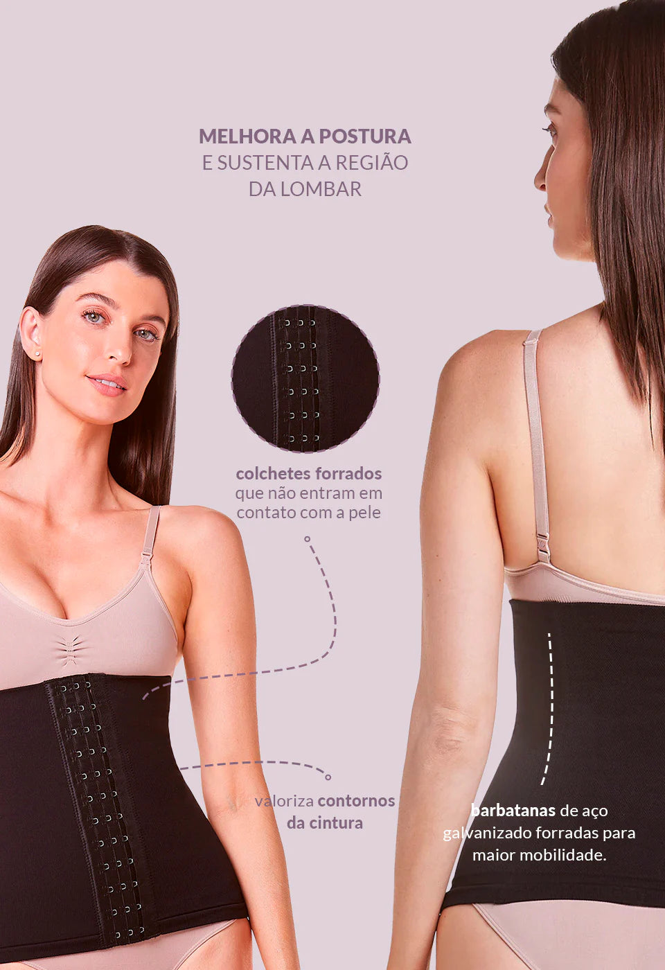 Cinta Modeladora Corset Control Redutora com Barbatanas – Plié® 50320
