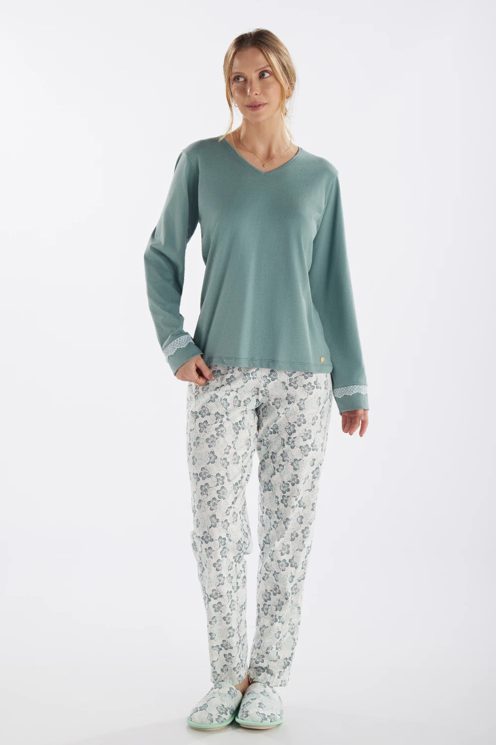 Pijama Manga Longa com Calça Florescer Pzama® 050272