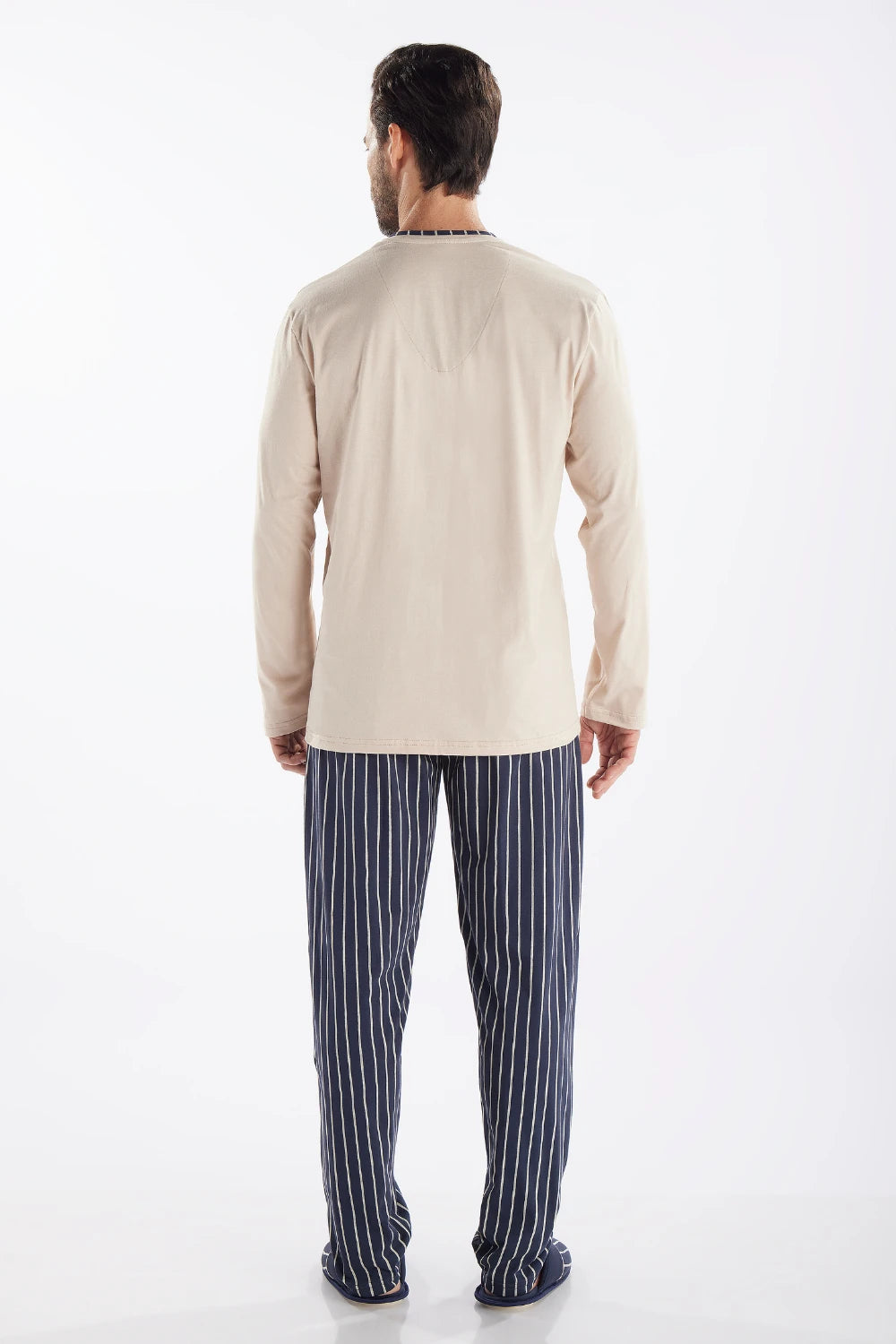 Pijama Masculino Manga Longa com Calça Listrada – Pzama® 060222