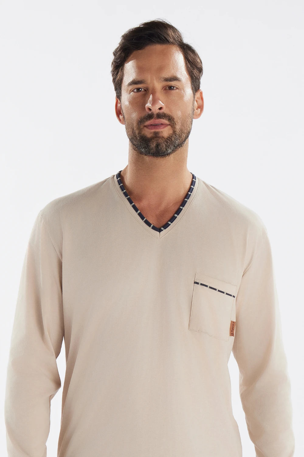 Pijama Masculino Manga Longa com Calça Listrada – Pzama® 060222