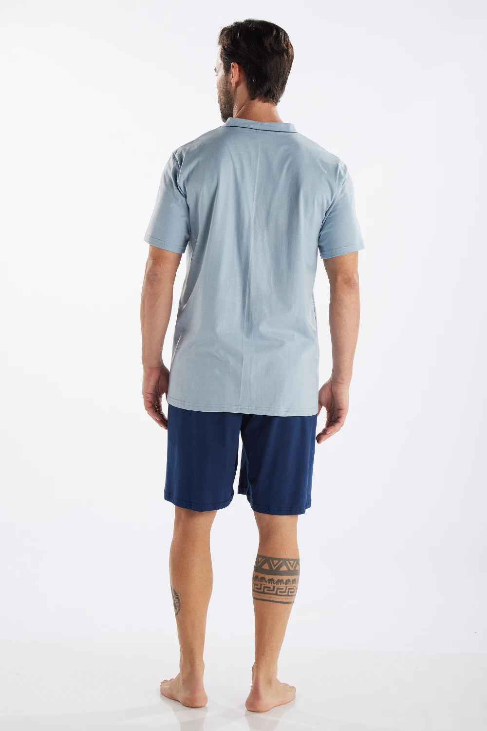 Pijama Masculino Meia Manga com Abertura Frontal e Bermuda Pzama® 6014.251 - COR 01